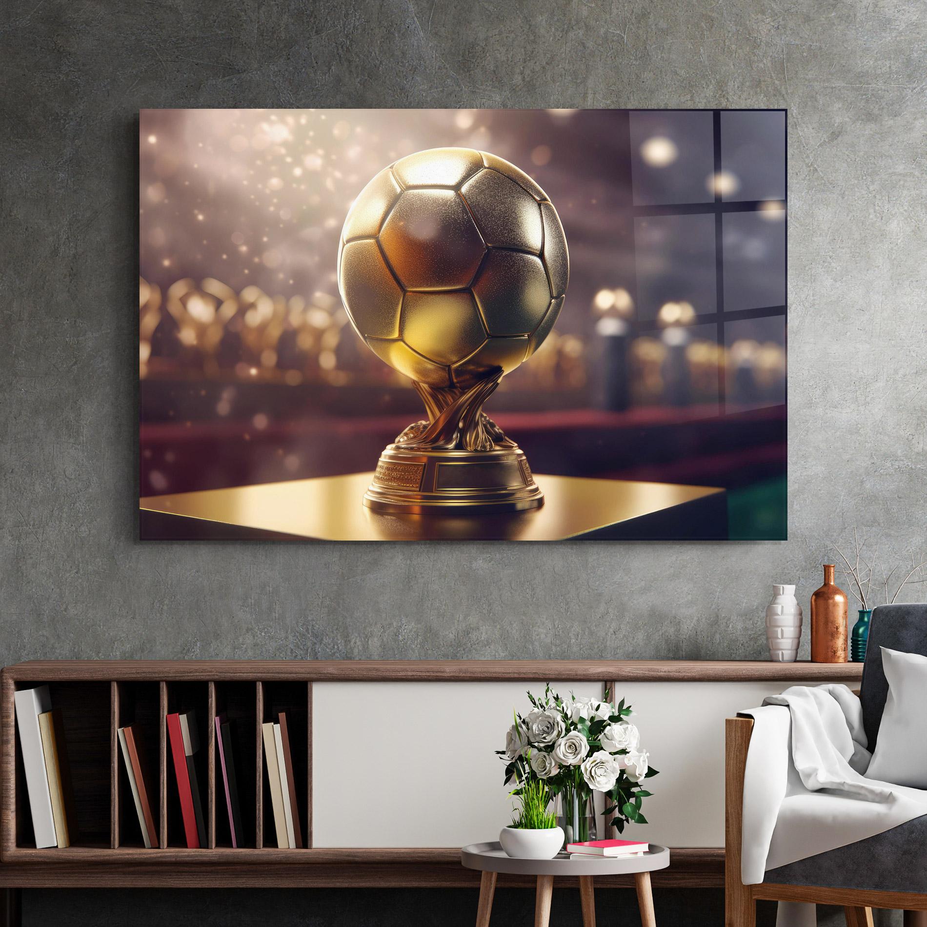 Glasbild Gold Football Award mockup 2