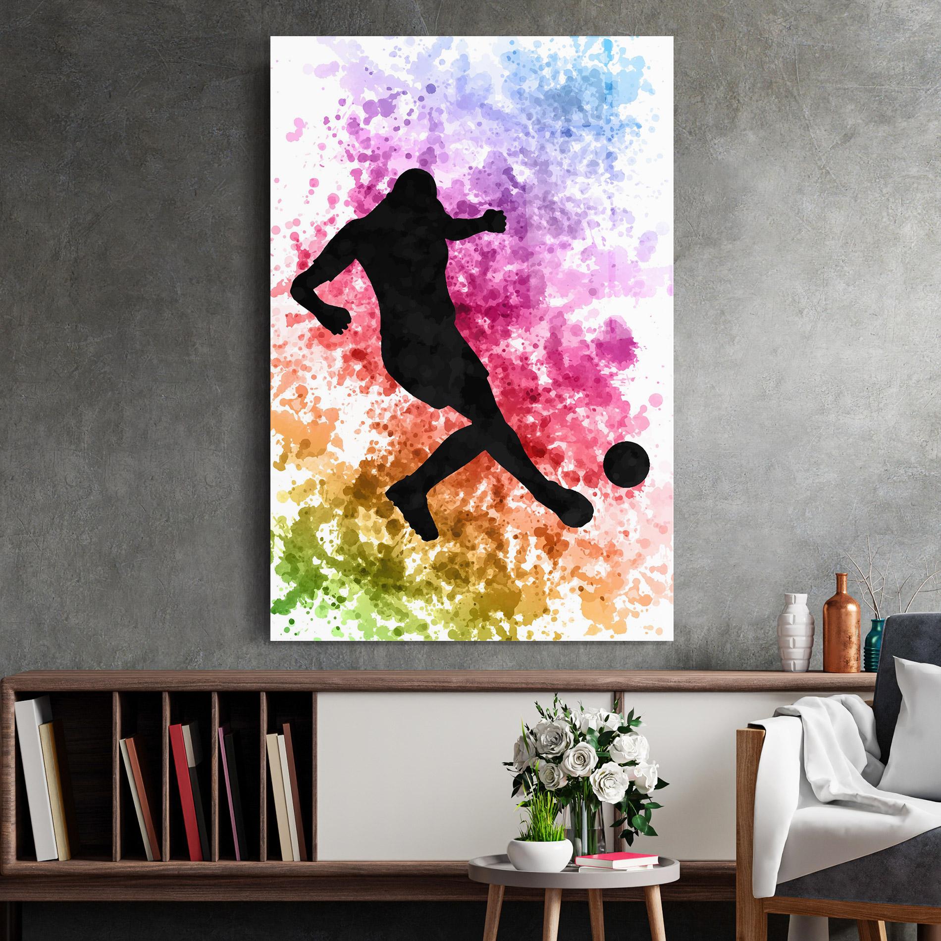 Glasbild Colorful Art Football mockup 2