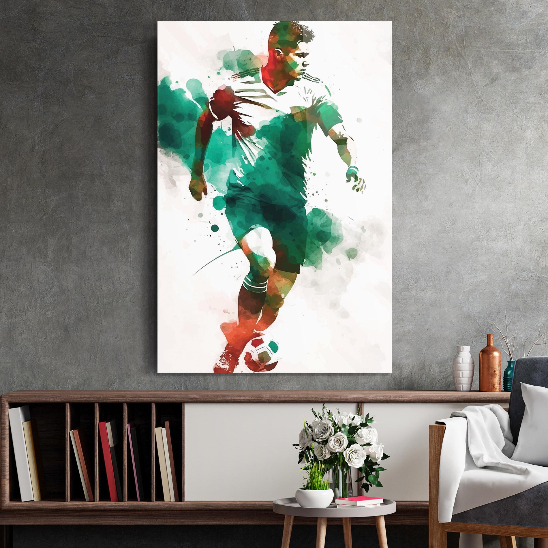 Glasbild Green Football mockup 2