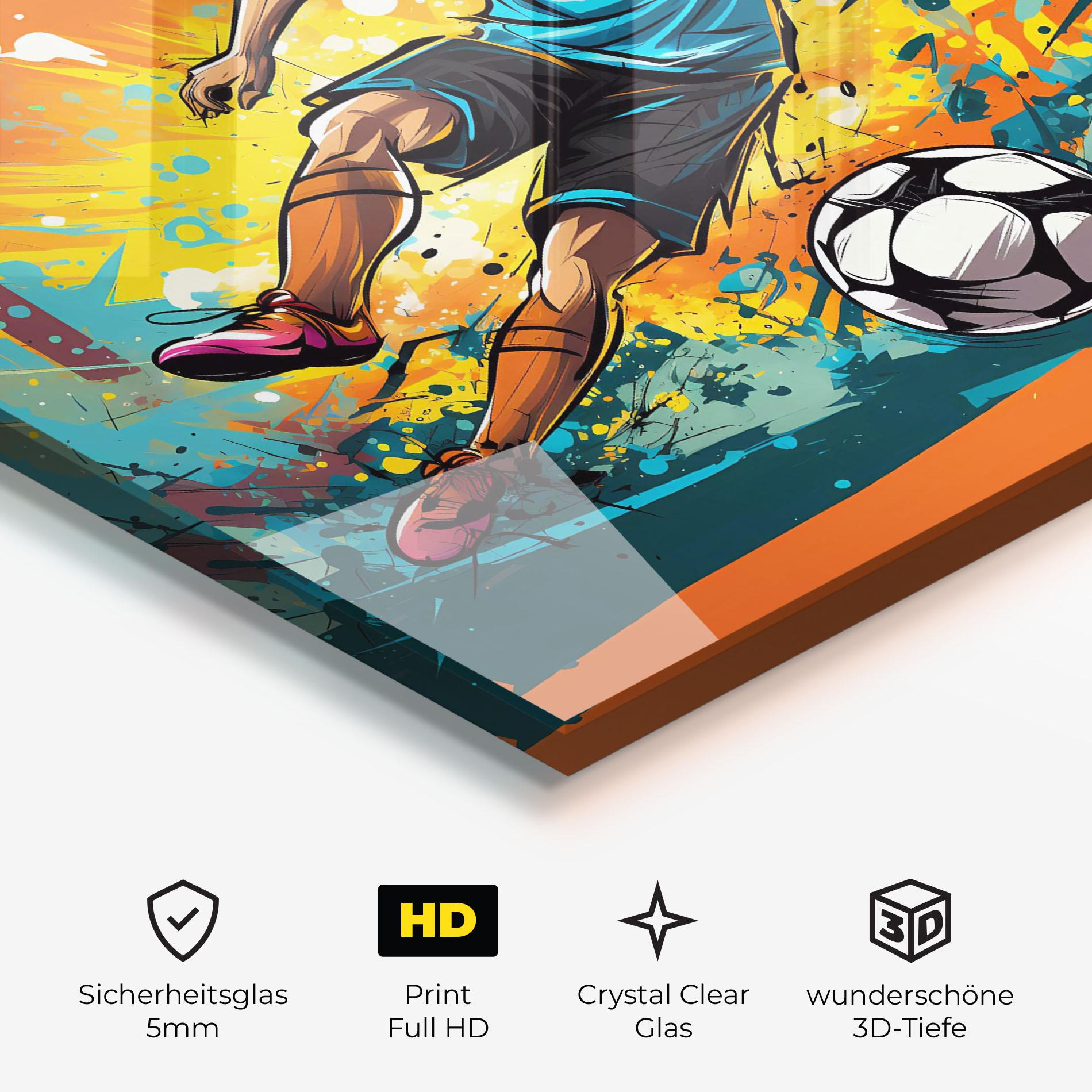 Glasbild Blue Tshirt Football mockup 3