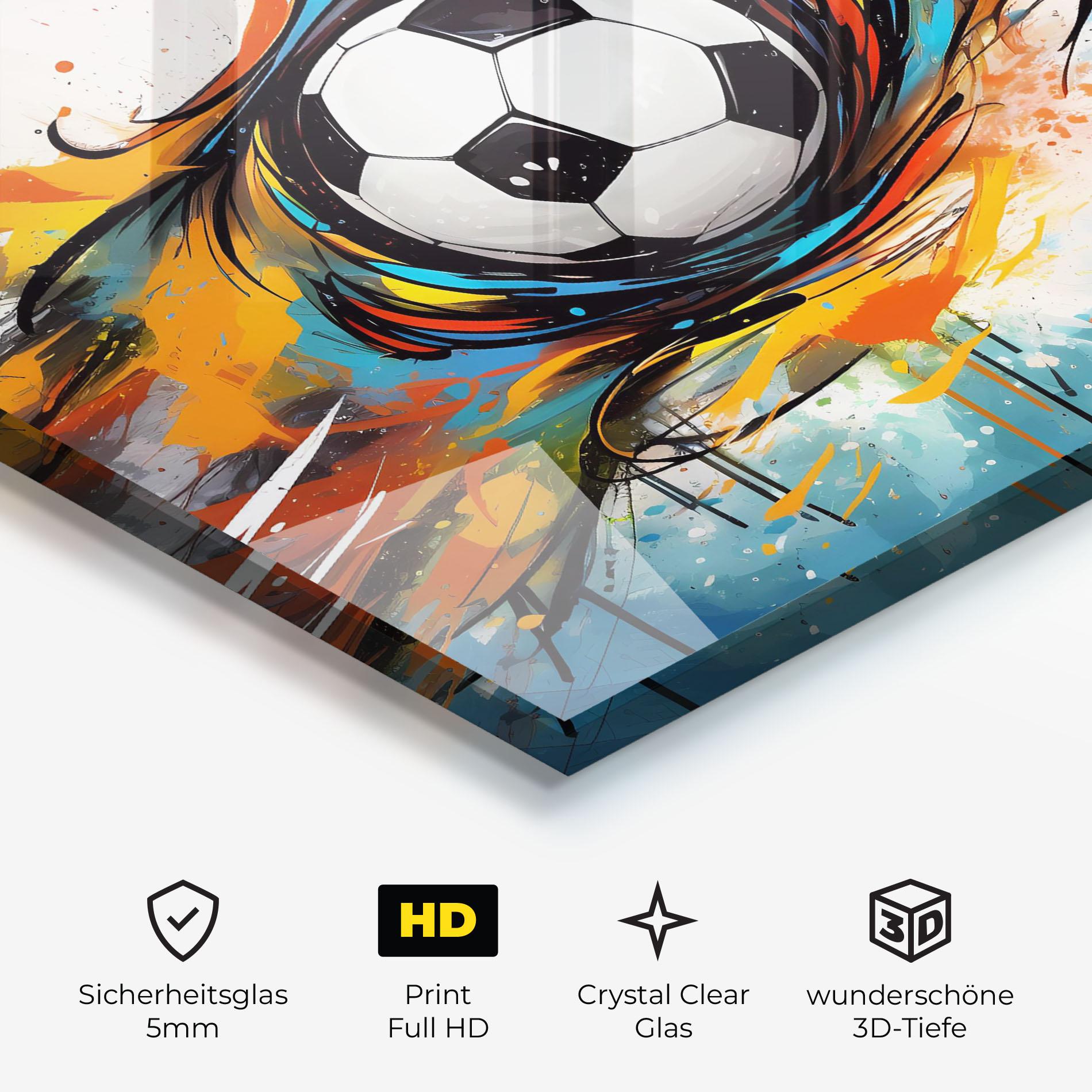 Glasbild Football Flight Graffiti mockup 3
