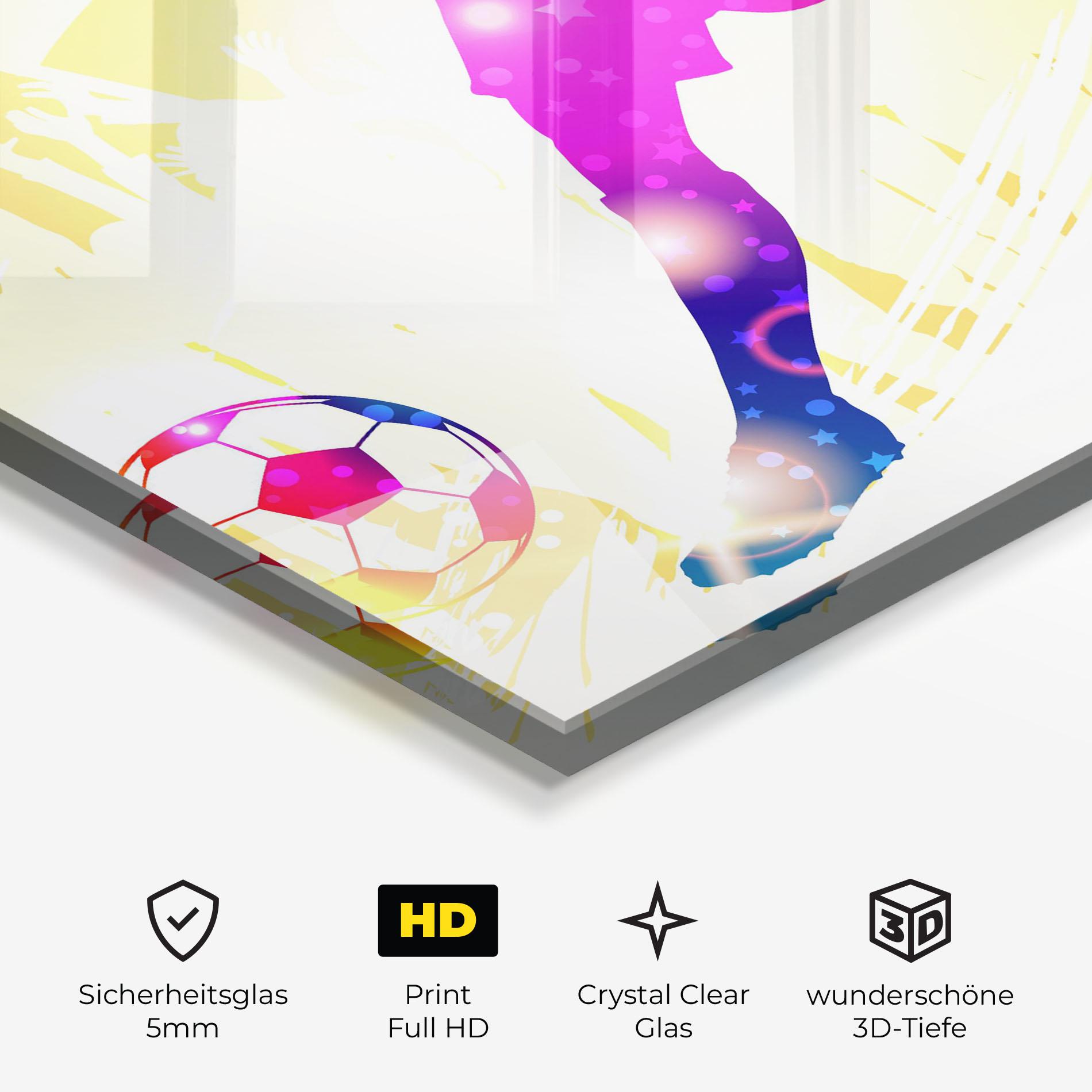 Glasbild Football Gold Art mockup 3