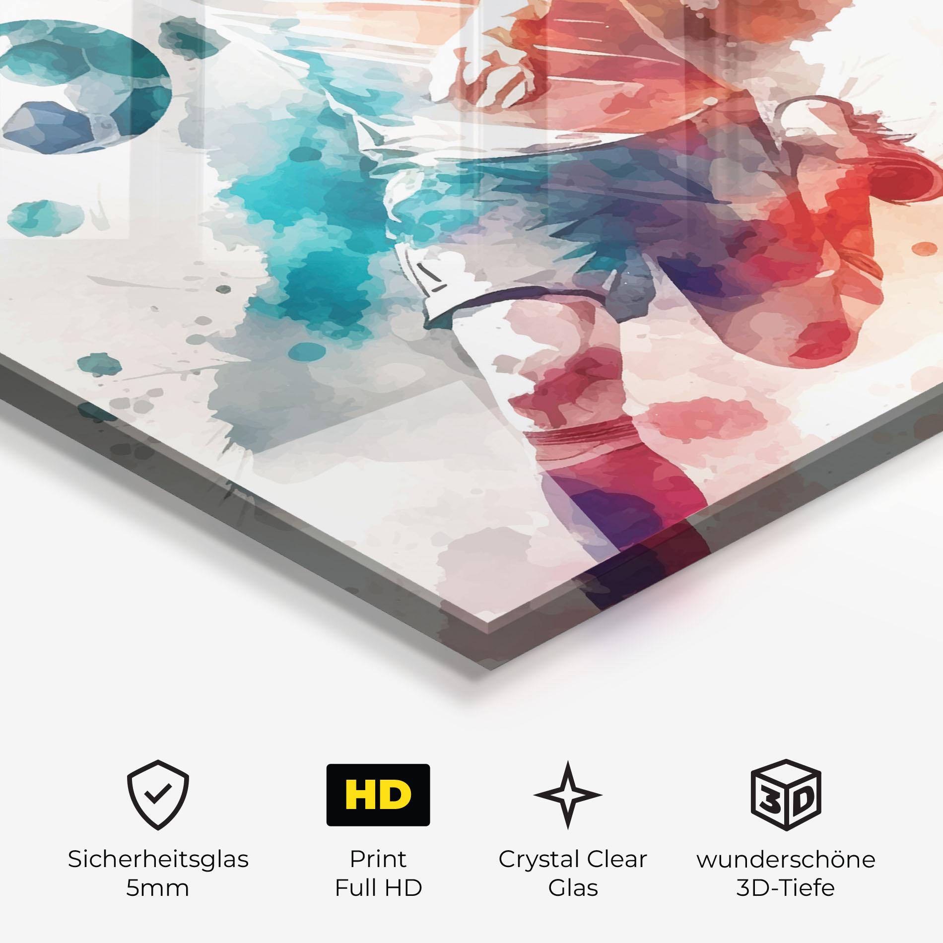 Glasbild Football Watercolor mockup 3