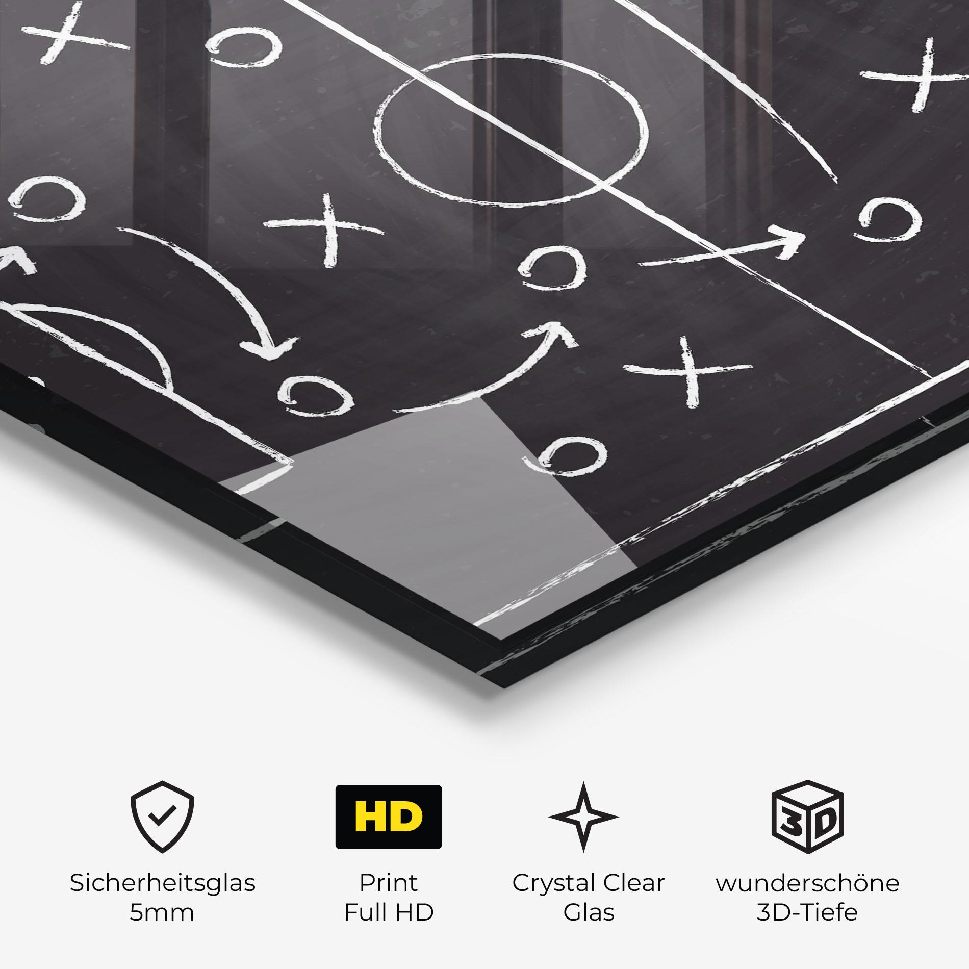 Glasbild Grey Board Football mockup 3