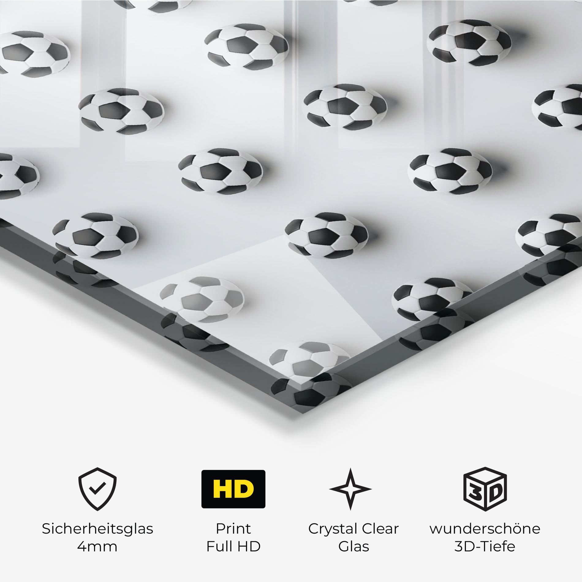 Glasbild Football Pattern mockup 3