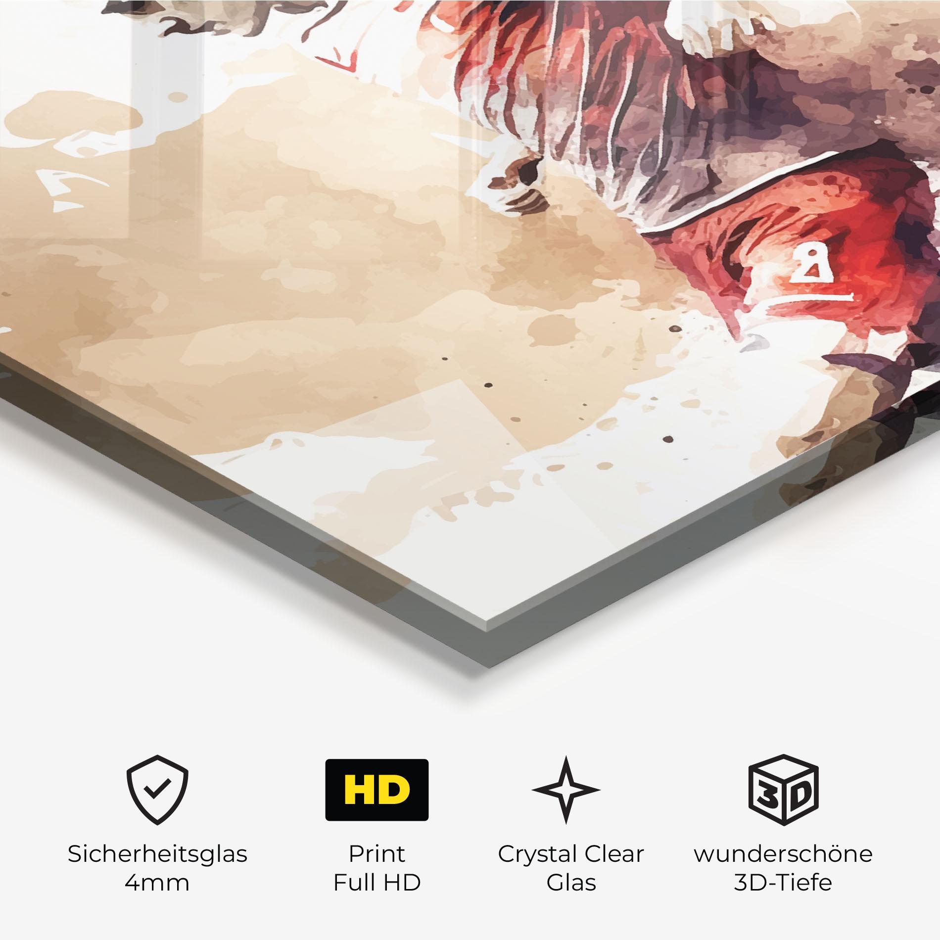 Glasbild Football Red Cream mockup 3