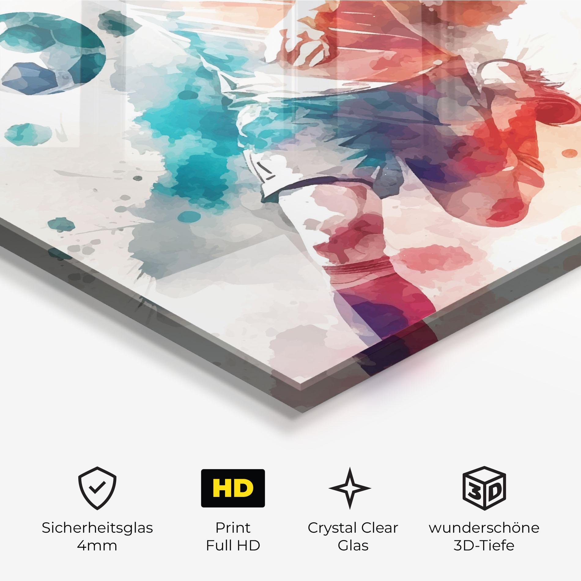 Glasbild Football Watercolor mockup 3