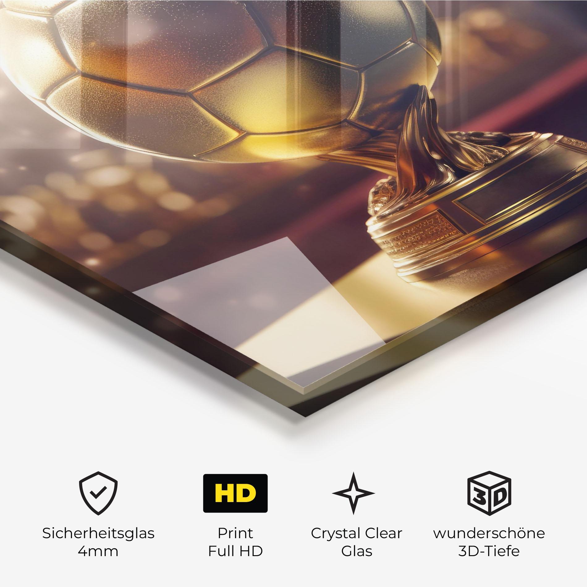 Glasbild Gold Football Award mockup 3