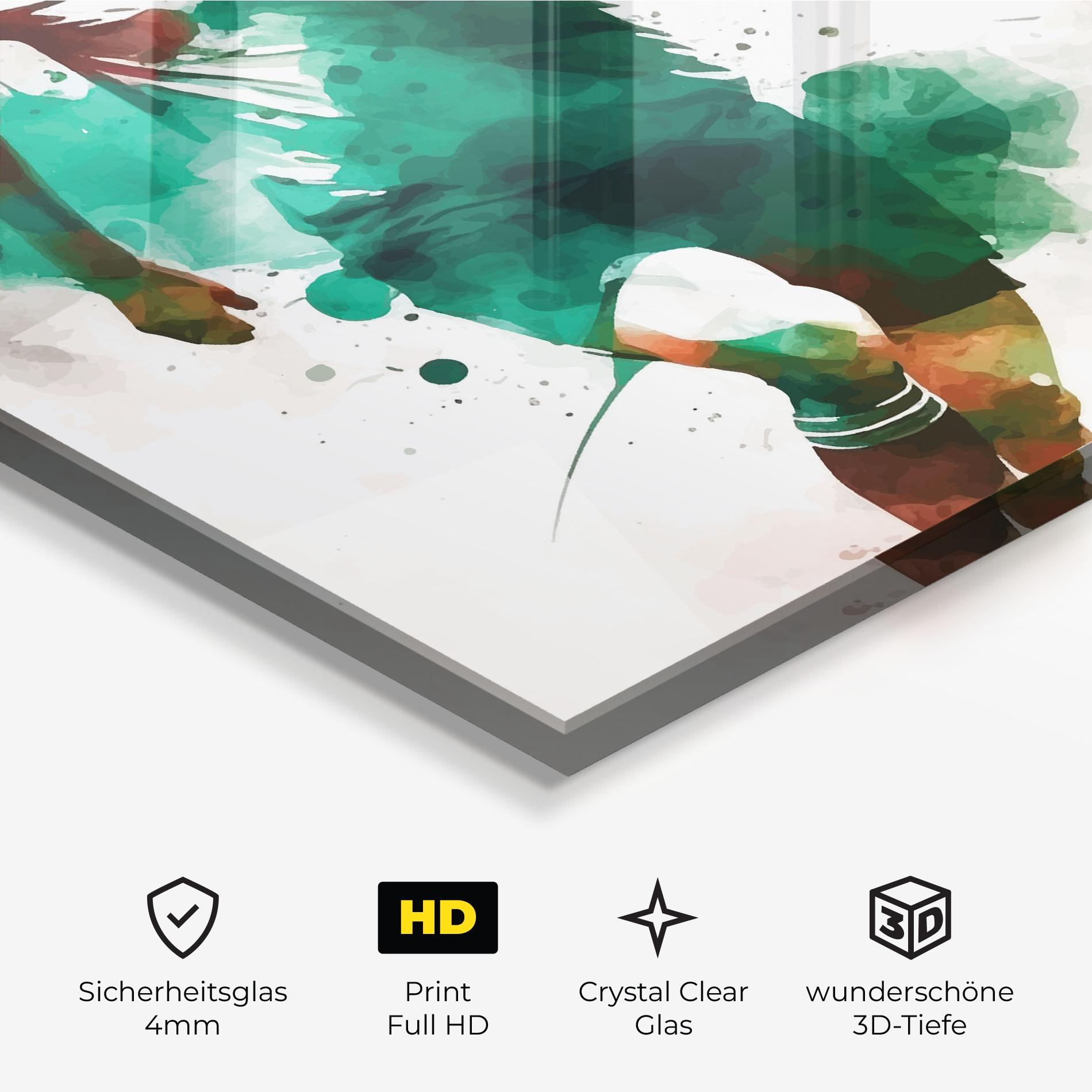 Glasbild Green Football mockup 3