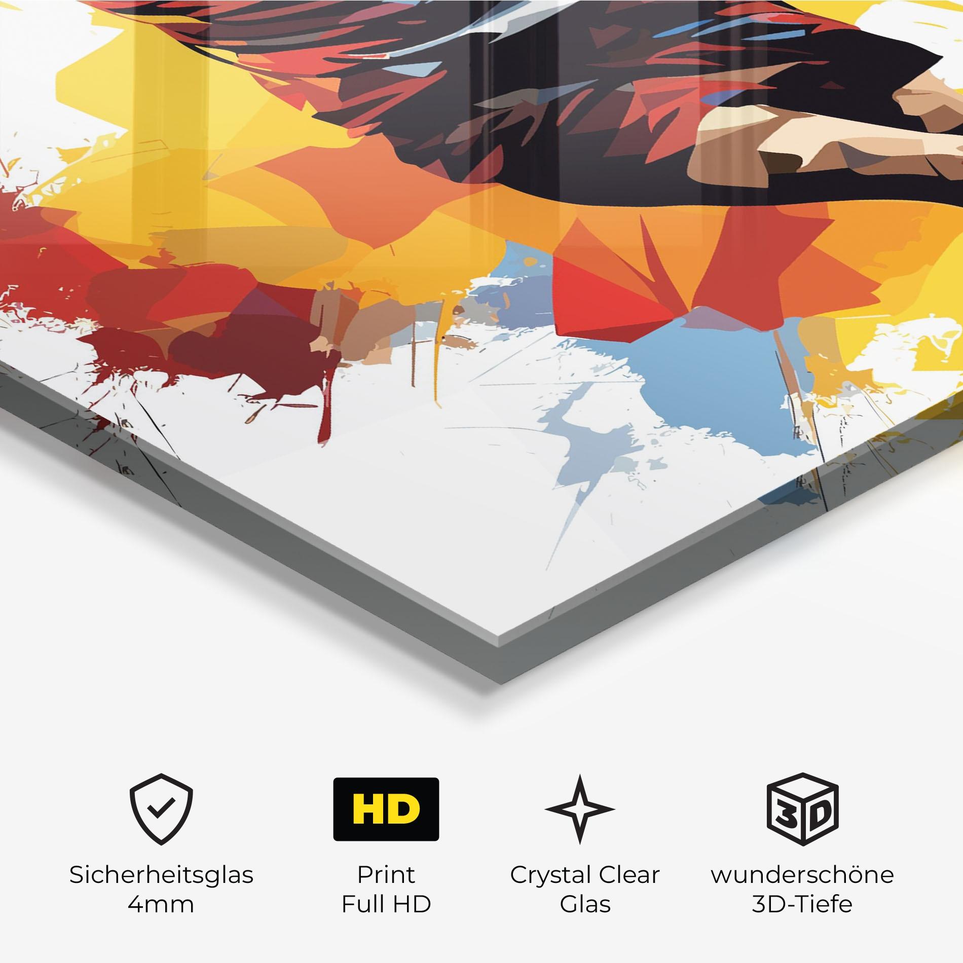 Glasbild Yellow Paint Football mockup 3