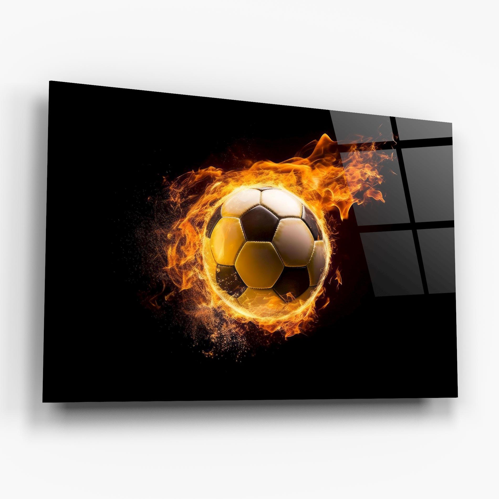 Glasbild Fire Football mockup 6