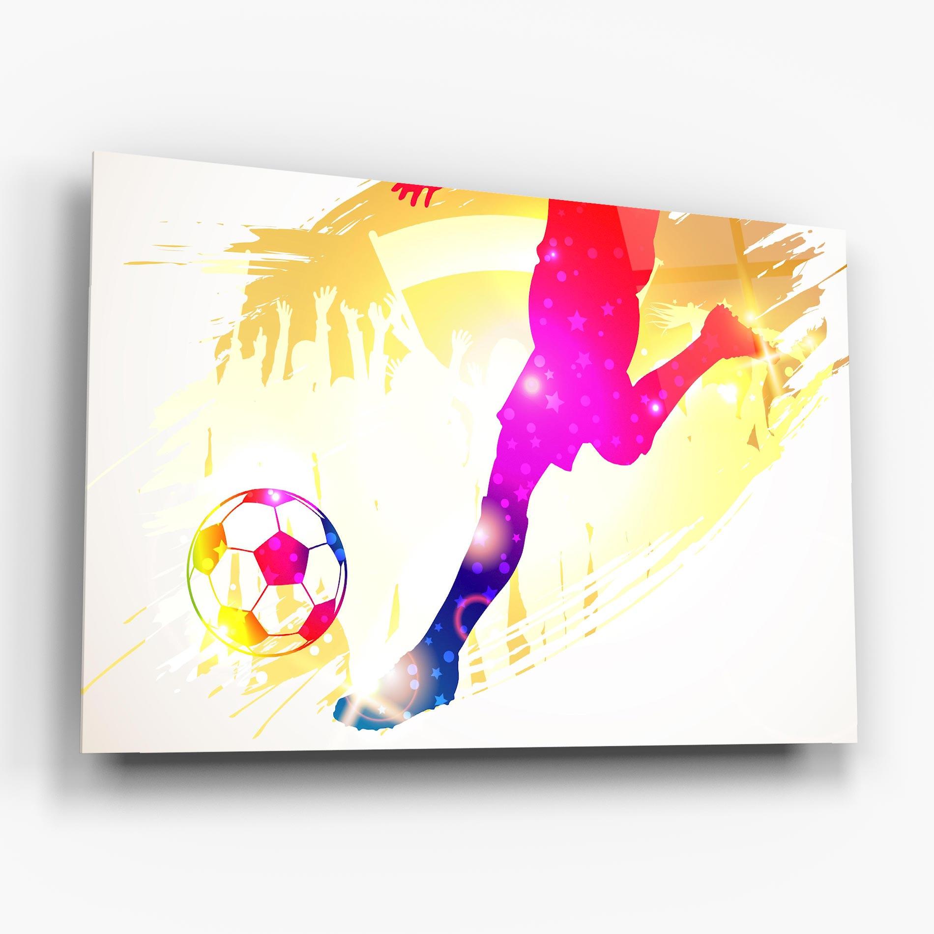 Glasbild Football Gold Art mockup 6