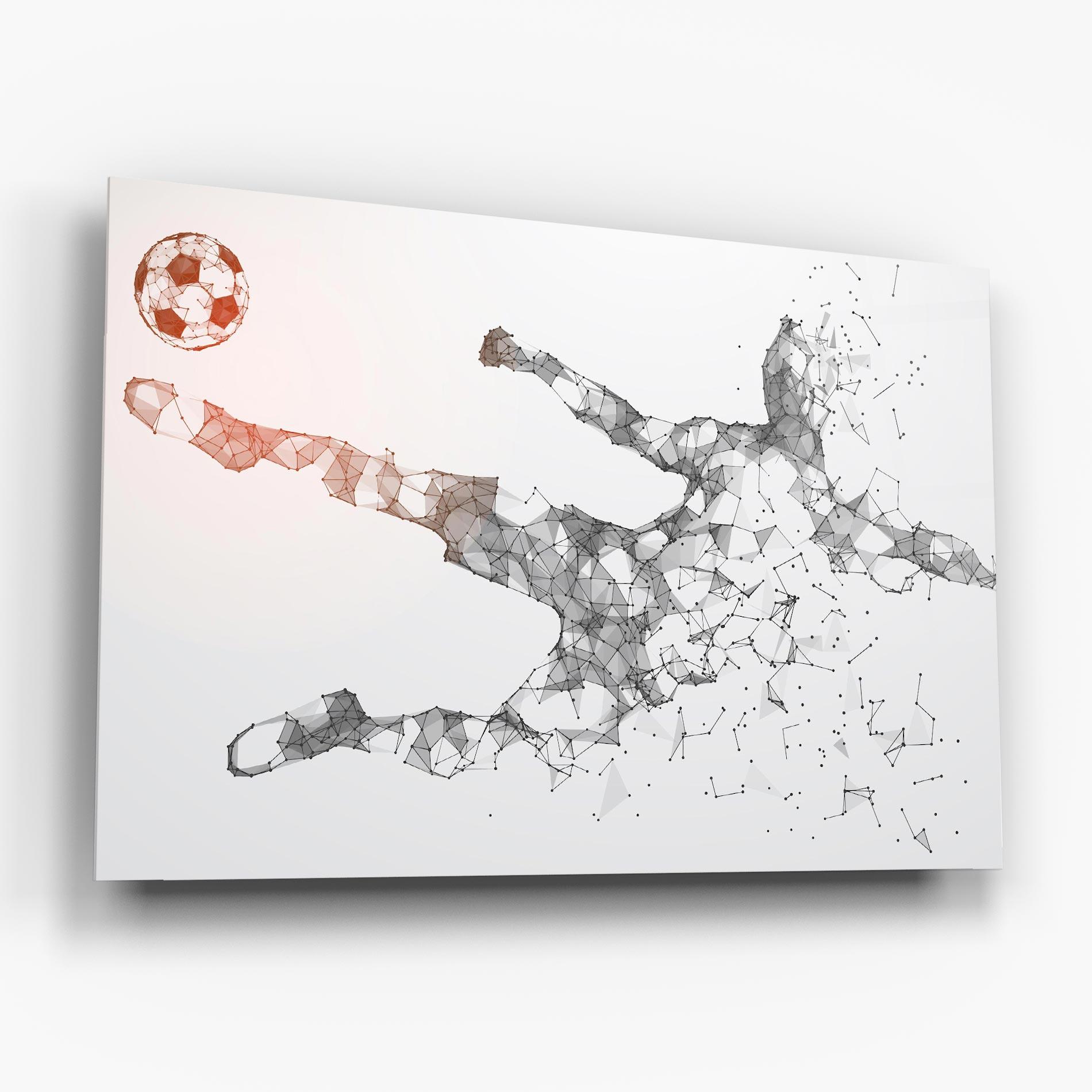 Glasbild Football Orange Ball mockup 6