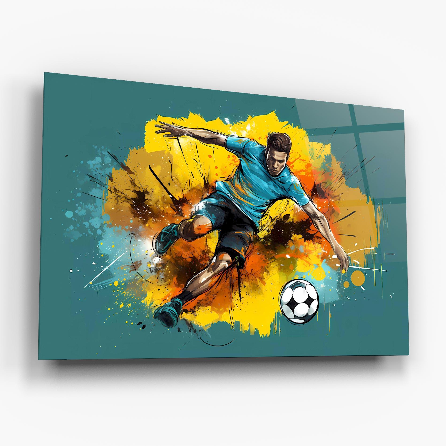 Glasbild Football Player Painting mockup 6