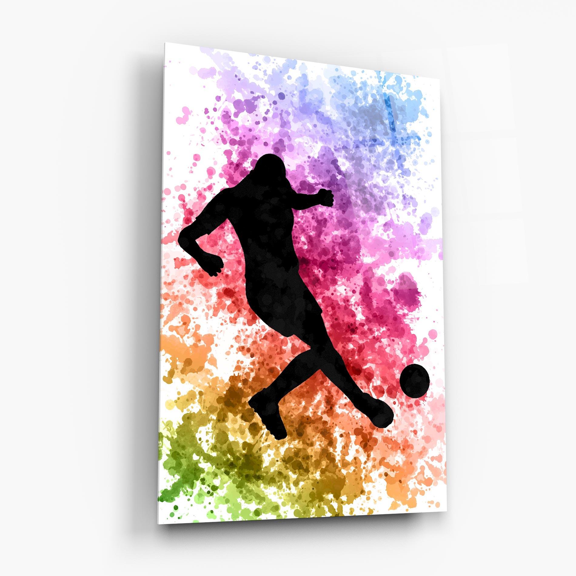Glasbild Colorful Art Football mockup 6