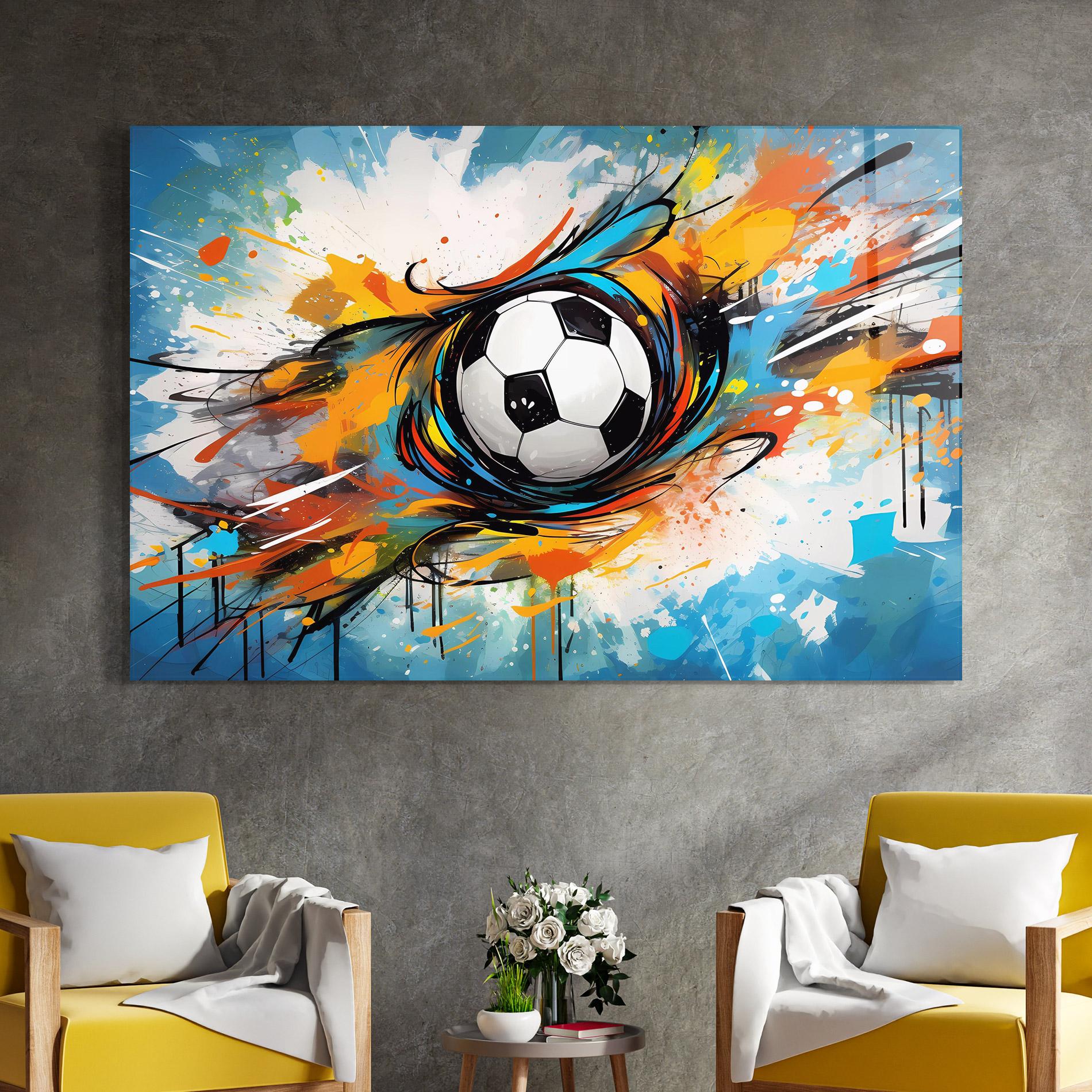 Glasbild Football Flight Graffiti mockup 4