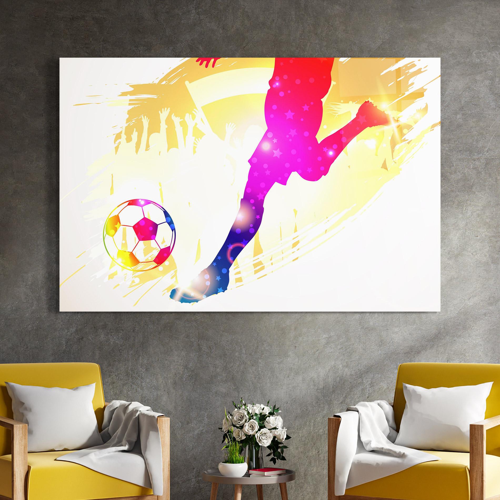 Glasbild Football Gold Art mockup 4
