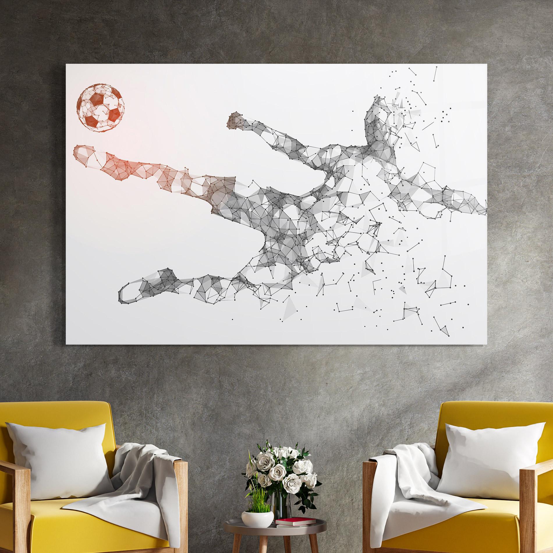 Glasbild Football Orange Ball mockup 4
