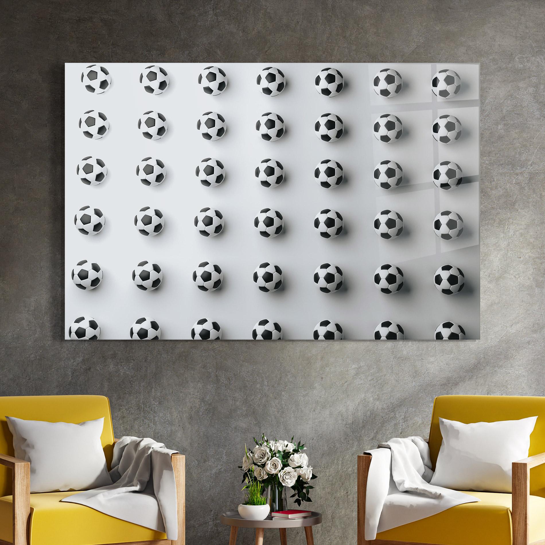 Glasbild Football Pattern mockup 4