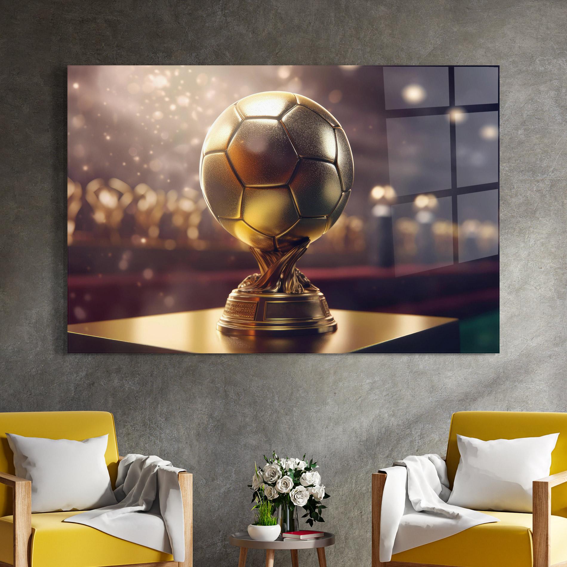 Glasbild Gold Football Award mockup 4