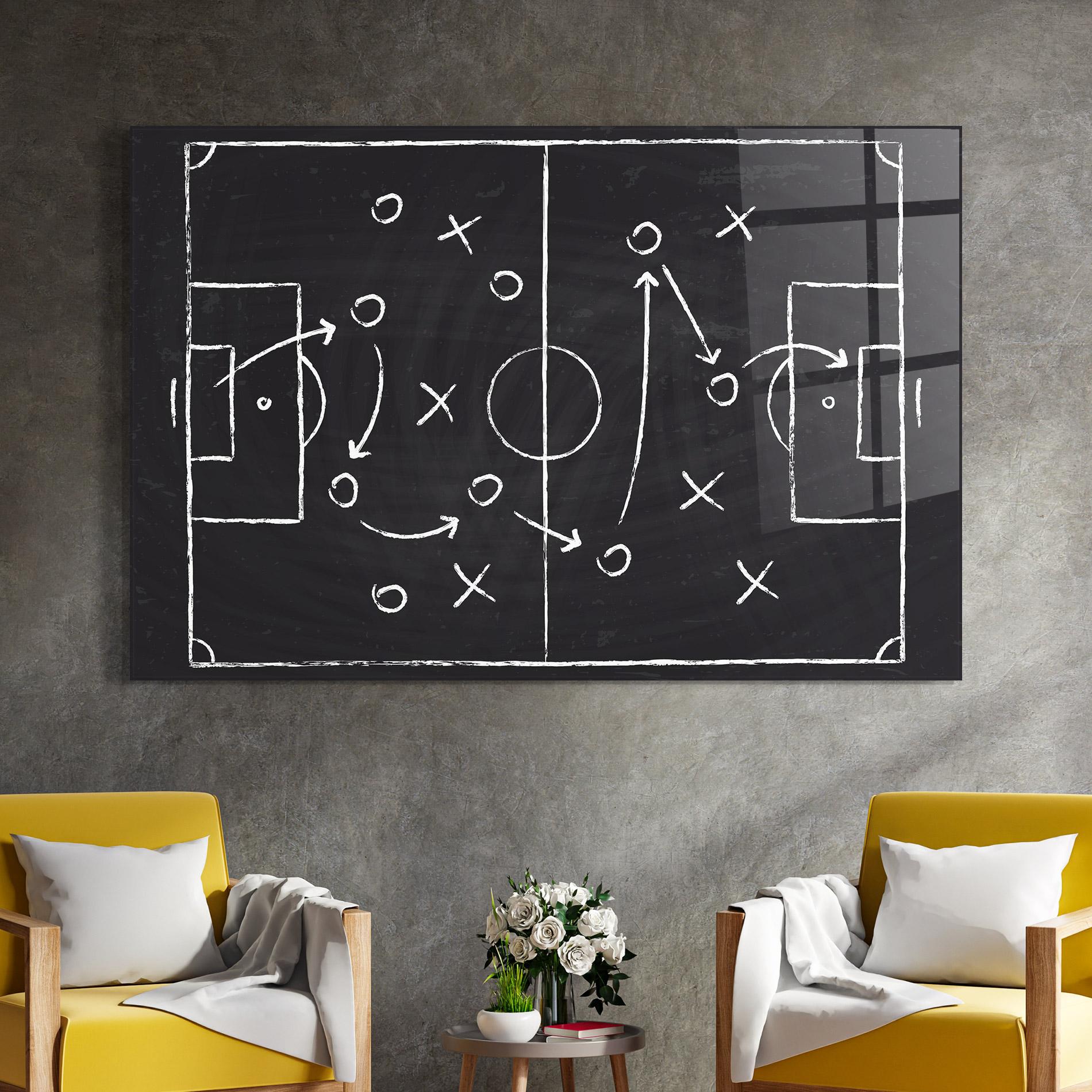 Glasbild Grey Board Football mockup 4