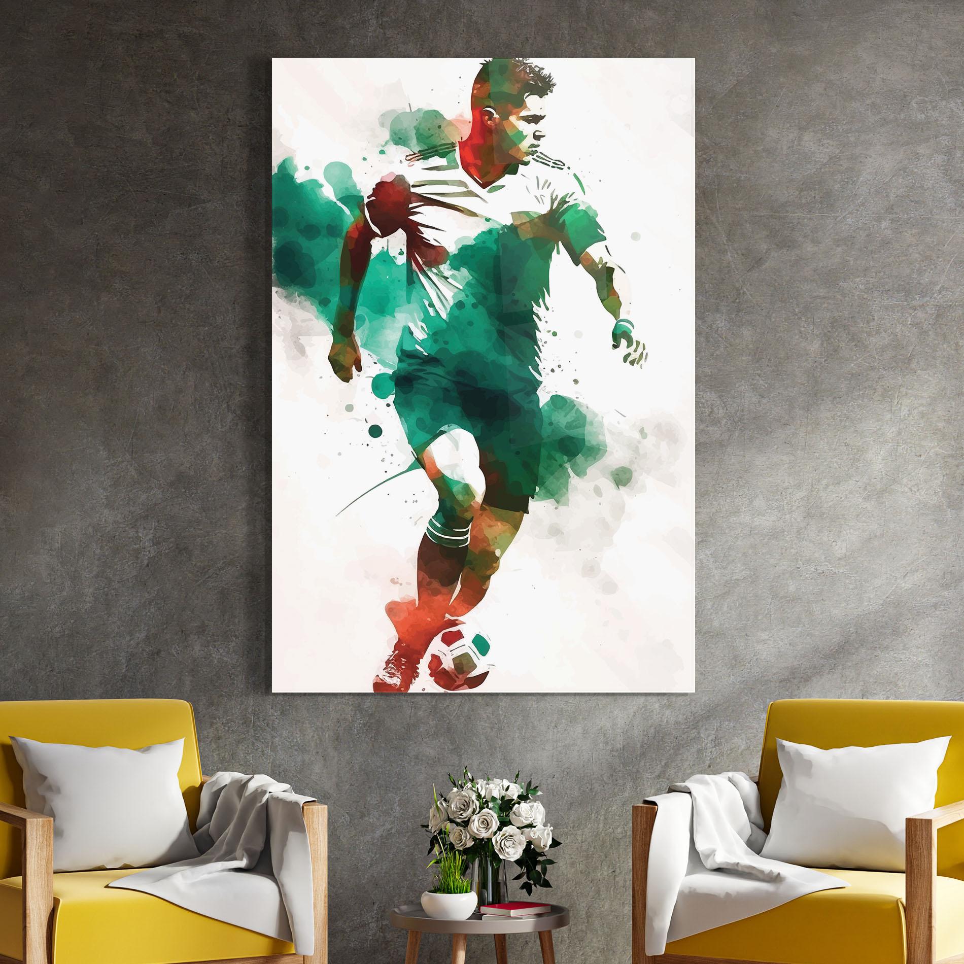 Glasbild Green Football mockup 4