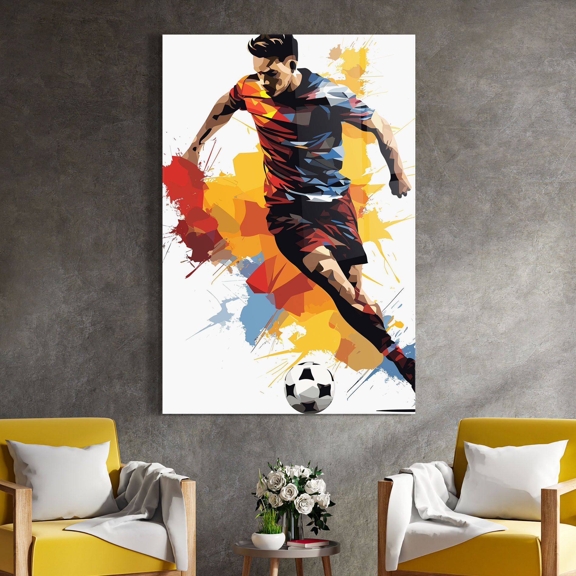Yellow Paint Football mockup 4