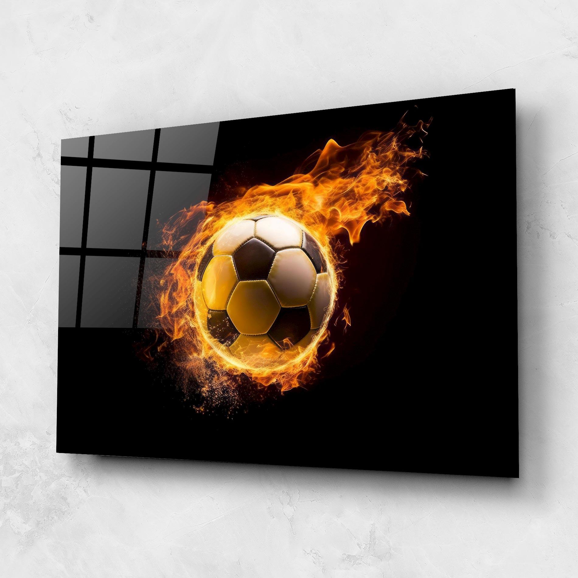 Glasbild Fire Football mockup 1