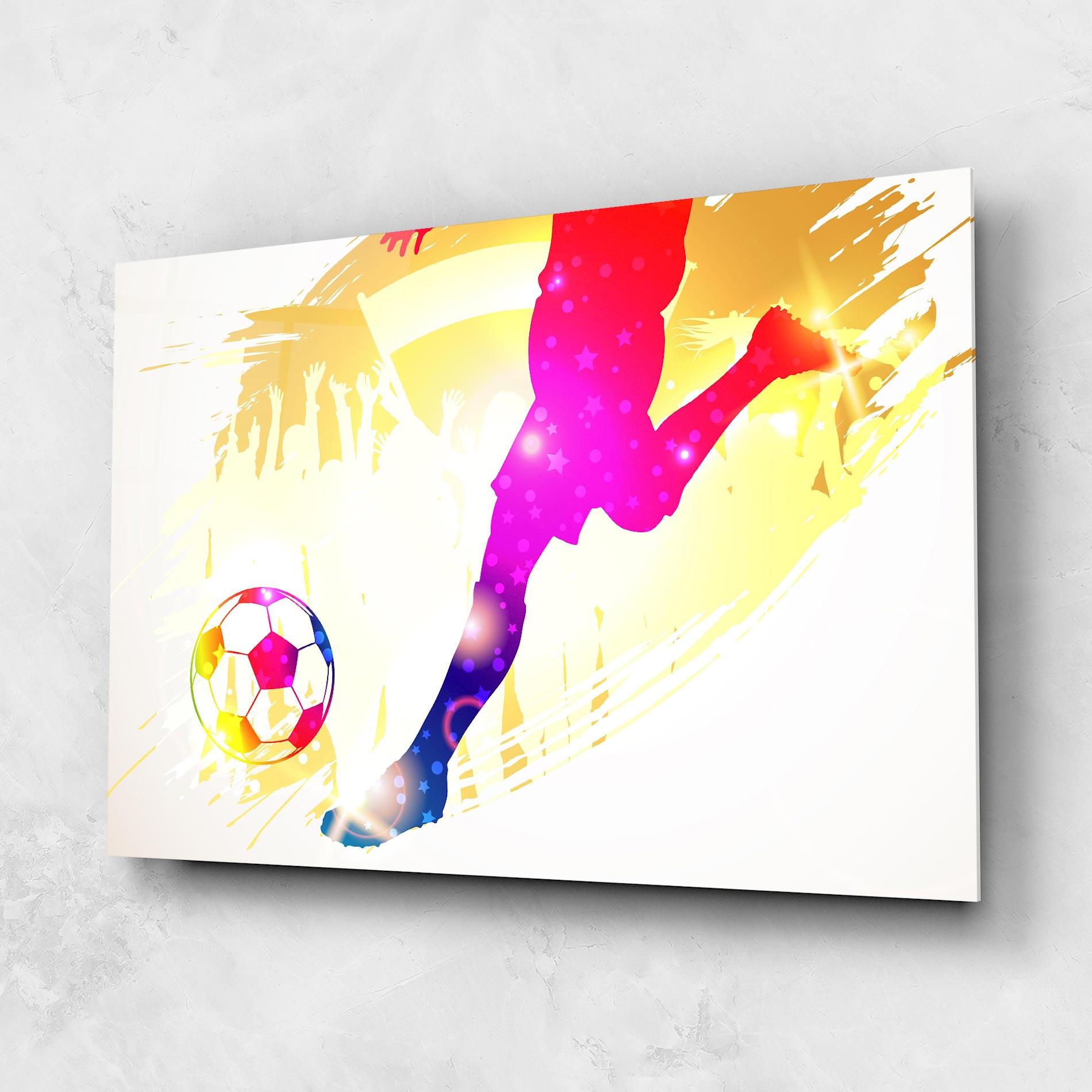 Glasbild Football Gold Art mockup 1