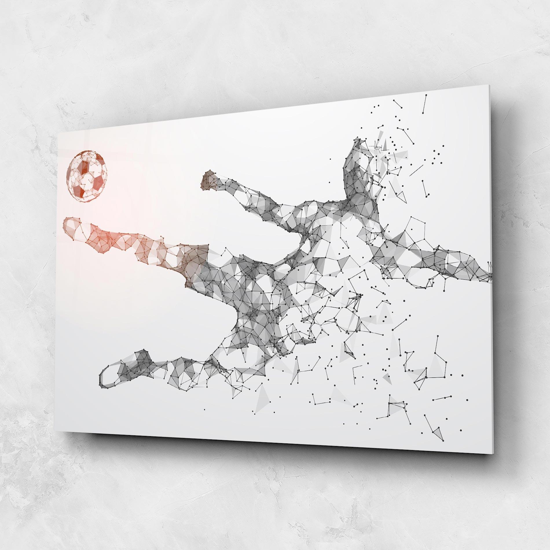 Glasbild Football Orange Ball mockup 1