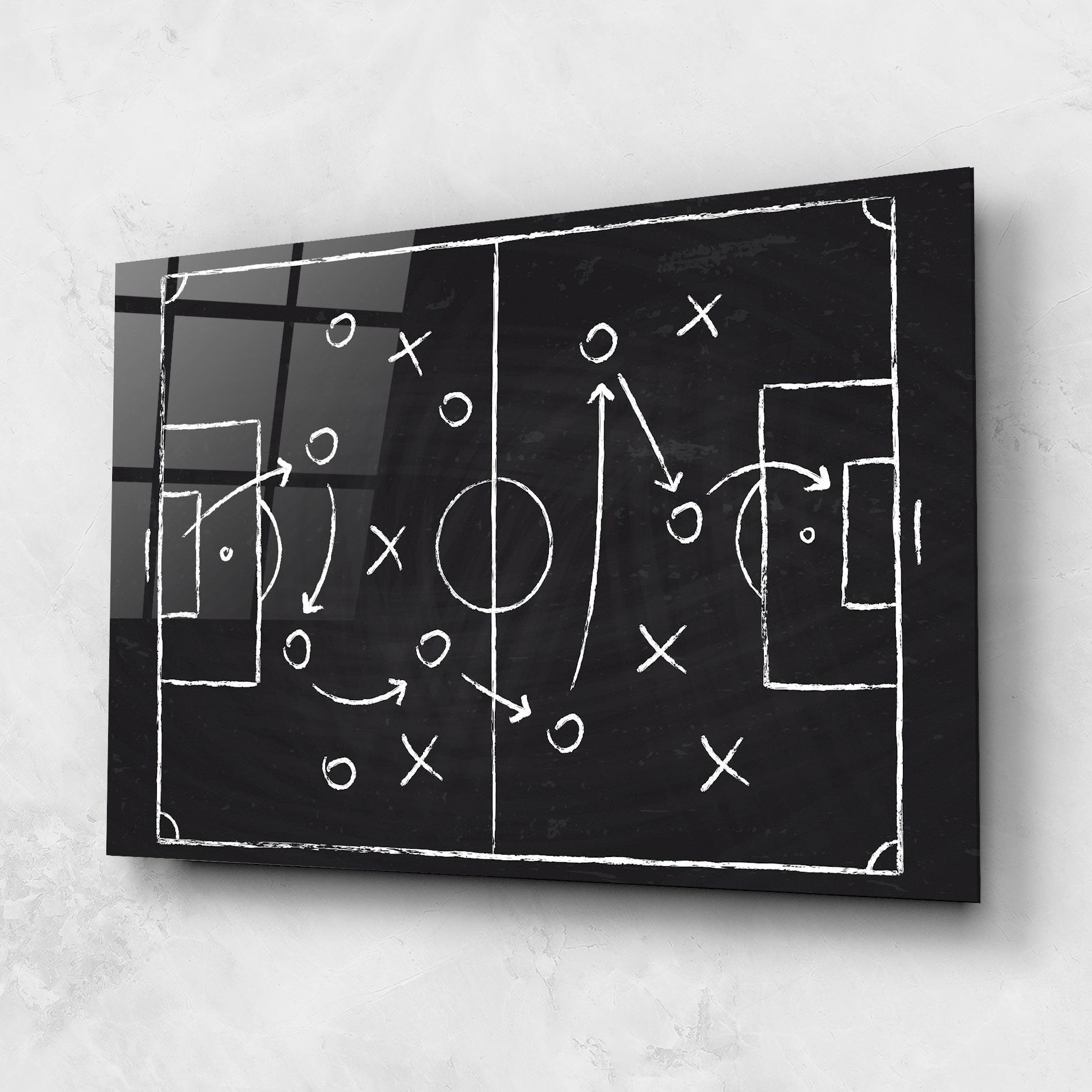 Glasbild Grey Board Football mockup 1