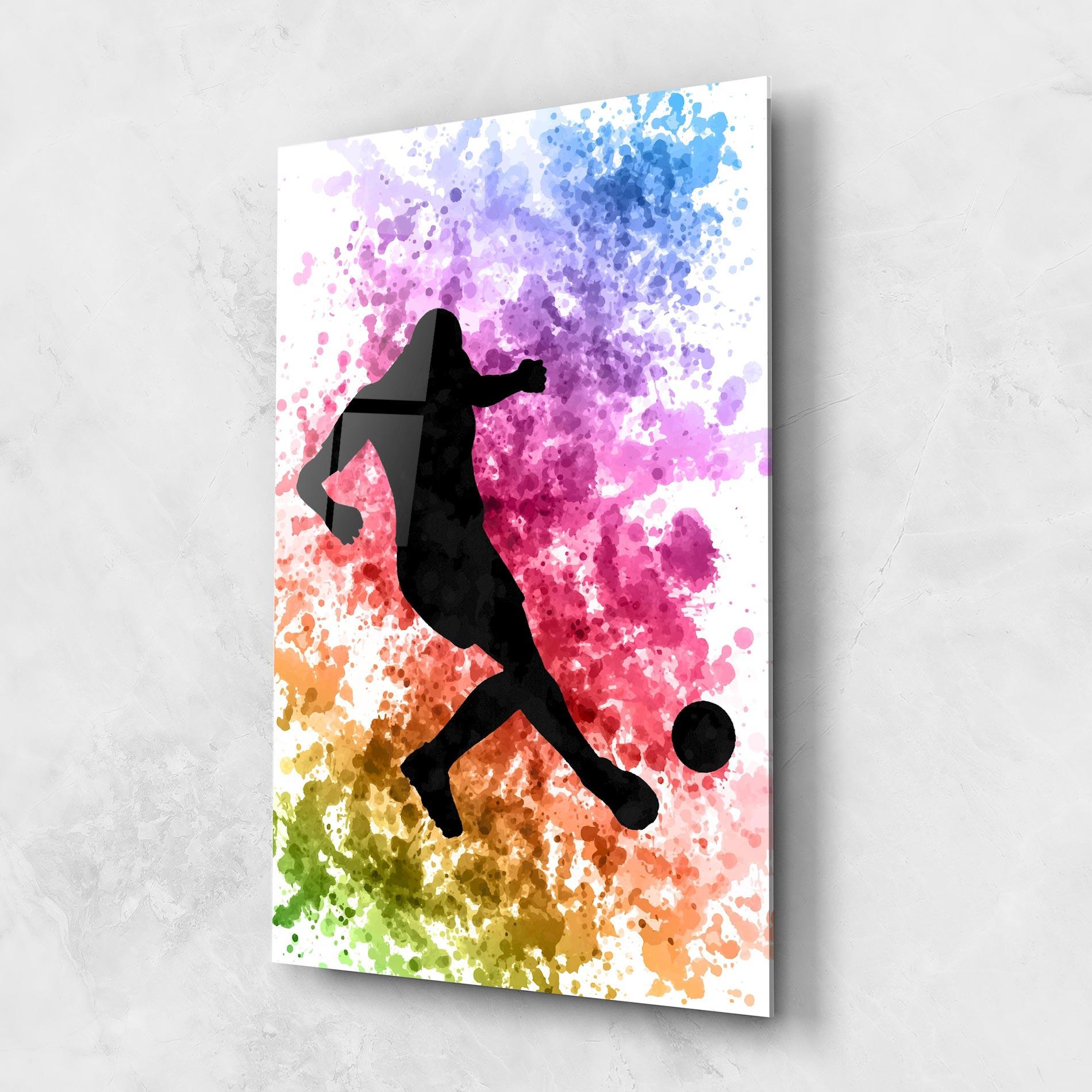 Glasbild Colorful Art Football mockup 1