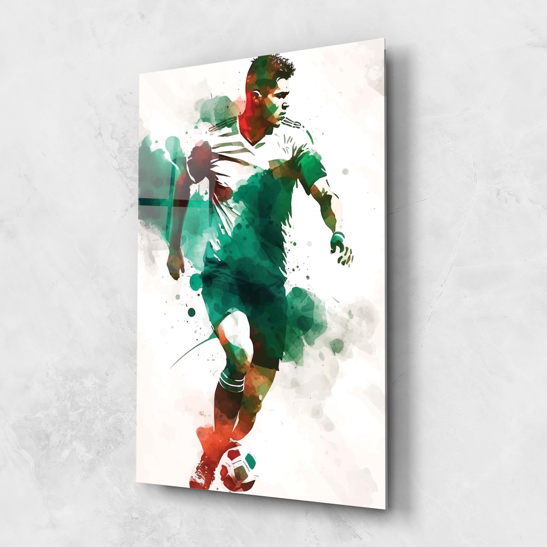 Glasbild Green Football mockup 1