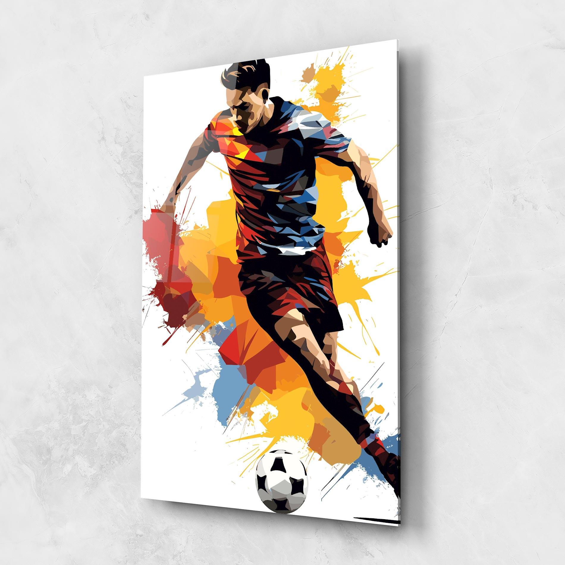 Glasbild Yellow Paint Football mockup 1