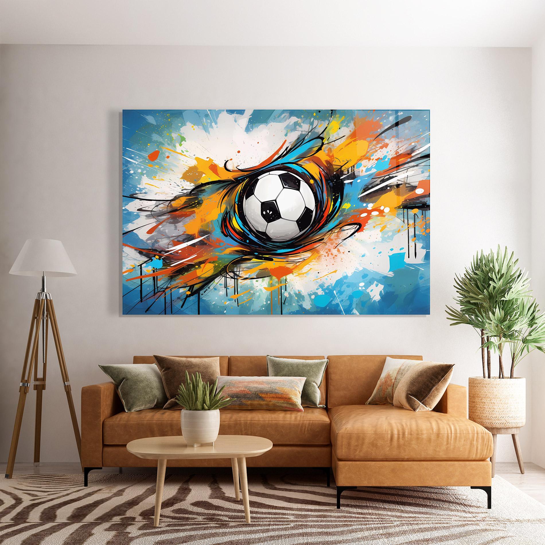 Glasbild Football Flight Graffiti mockup 7