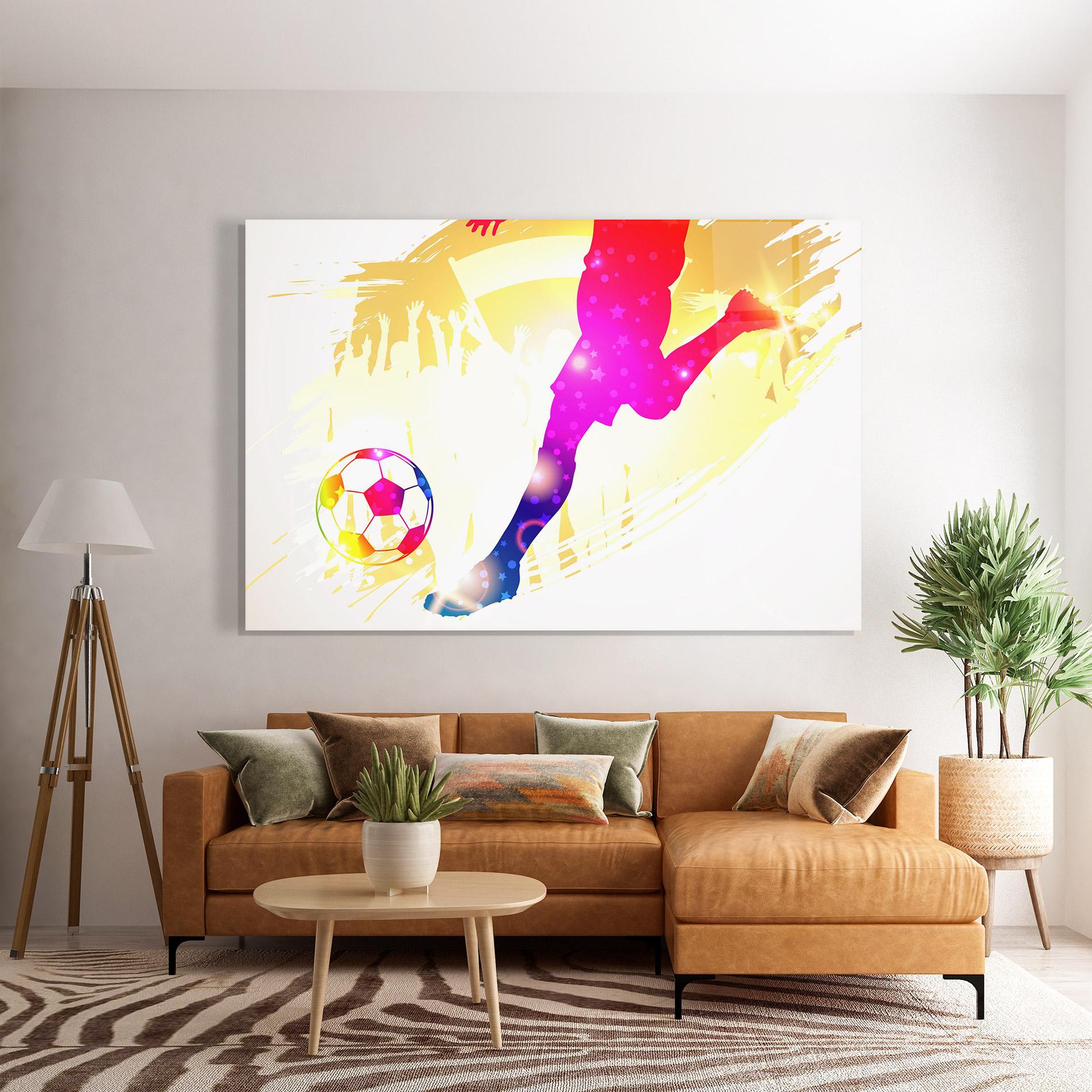 Glasbild Football Gold Art mockup 7
