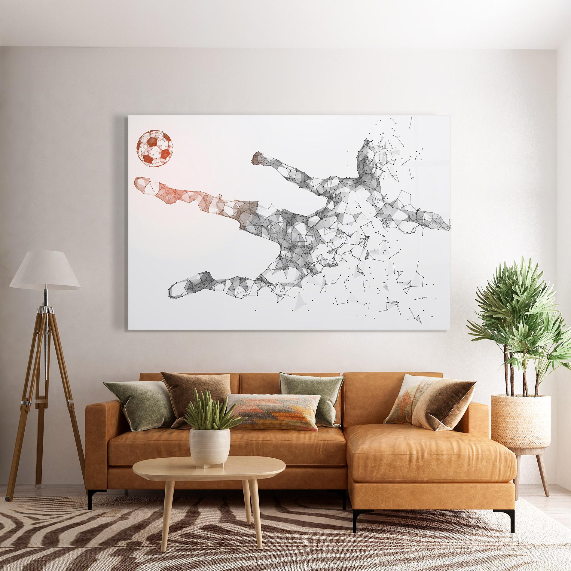 Glasbild Football Orange Ball mockup 7