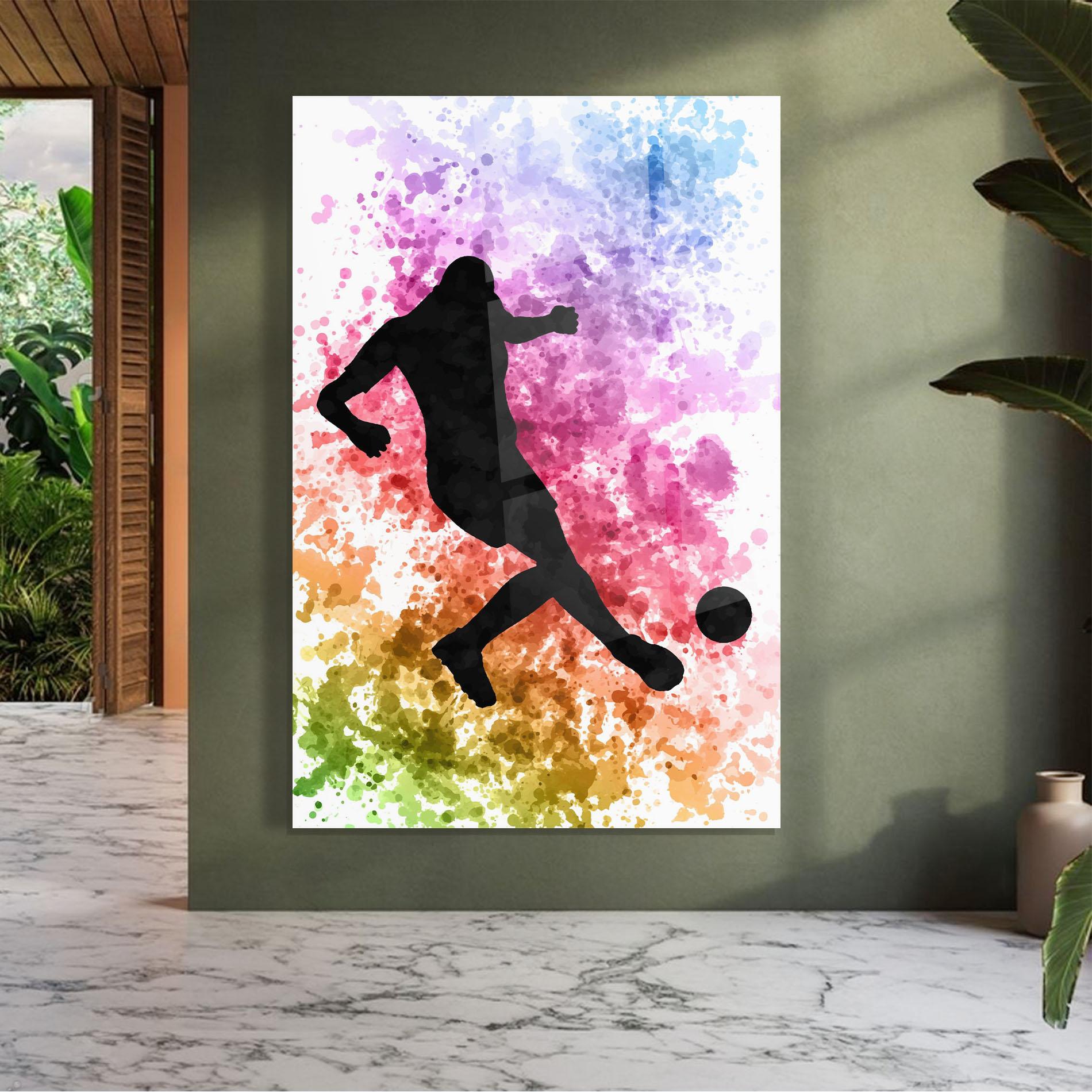 Glasbild Colorful Art Football mockup 7