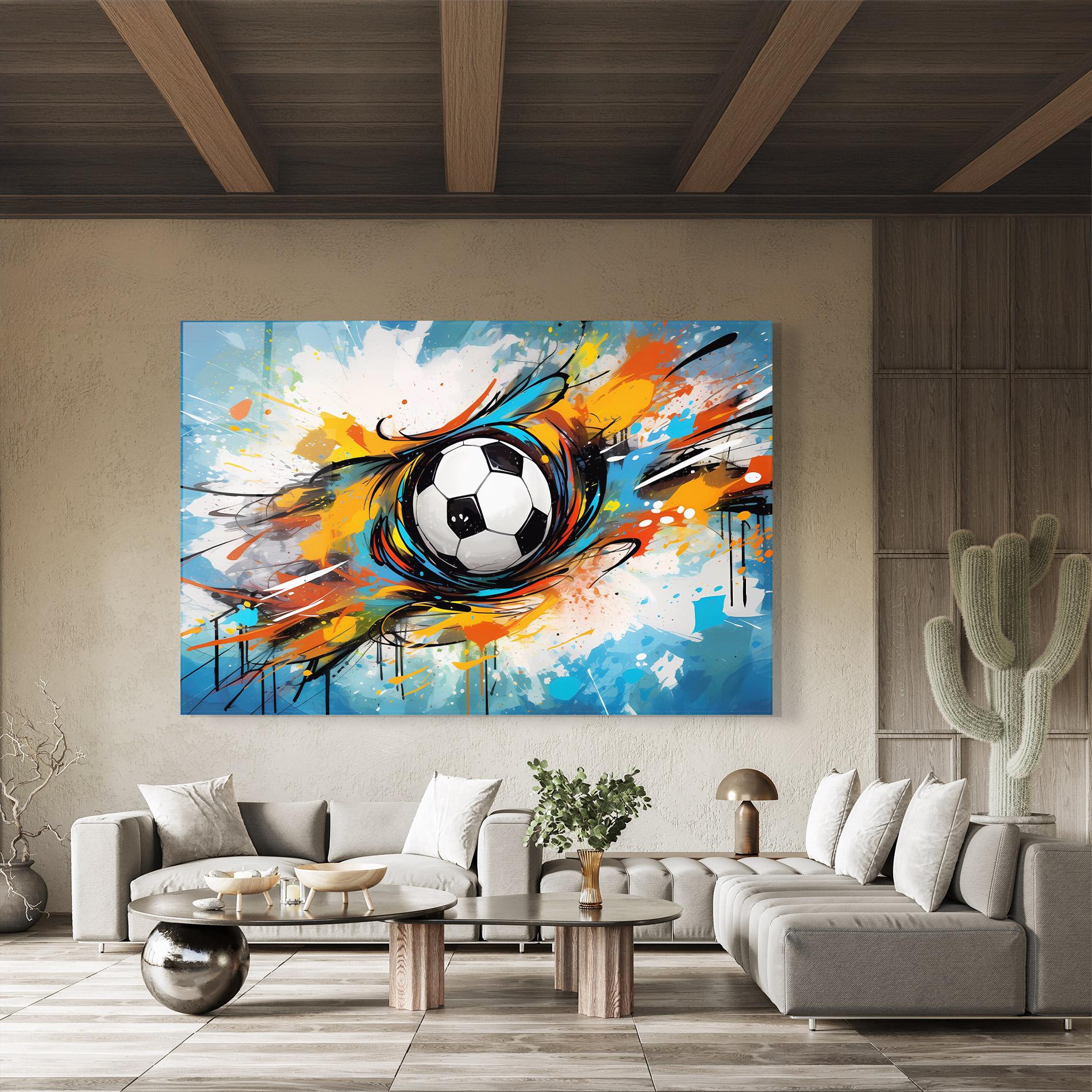Glasbild Football Flight Graffiti mockup 8