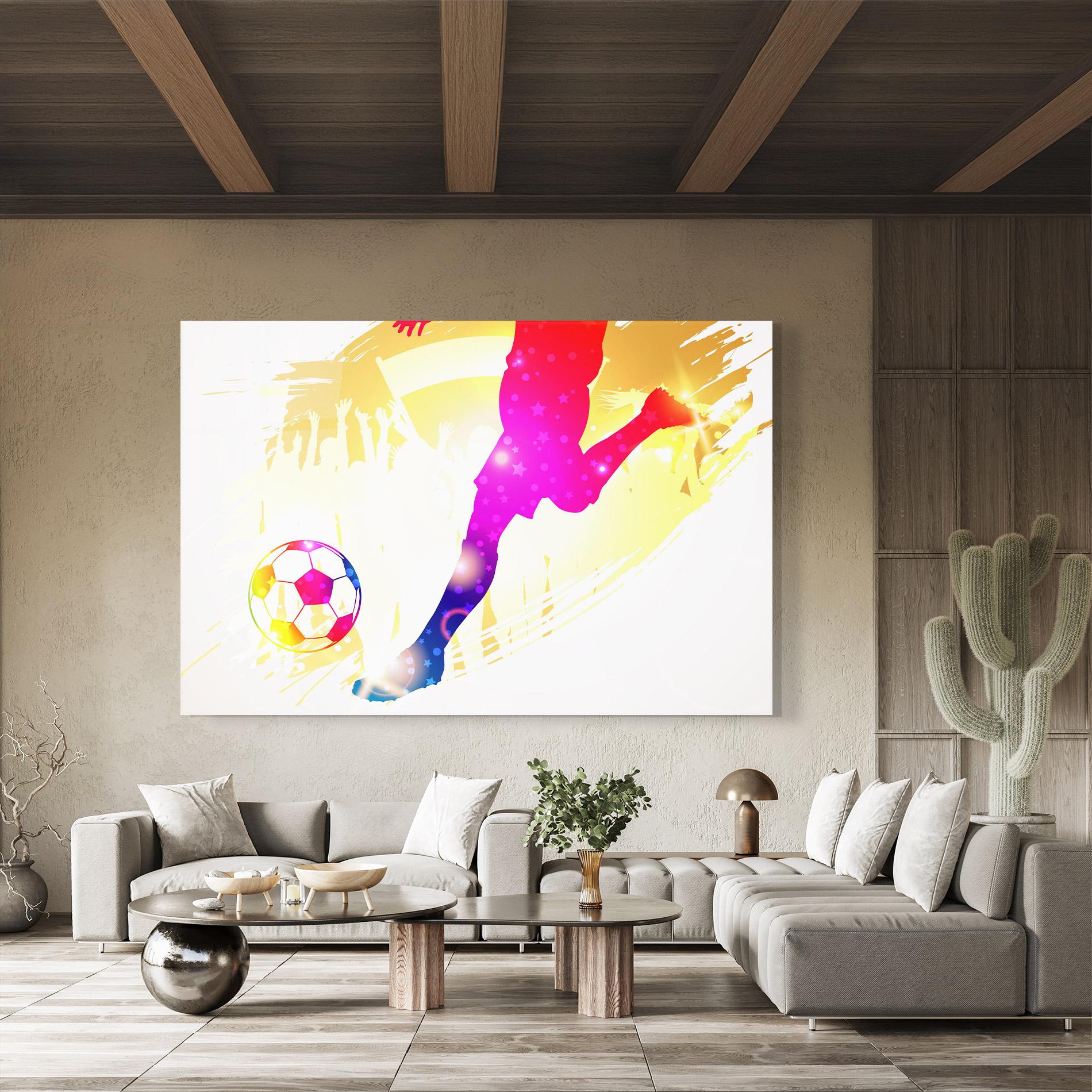 Glasbild Football Gold Art mockup 8