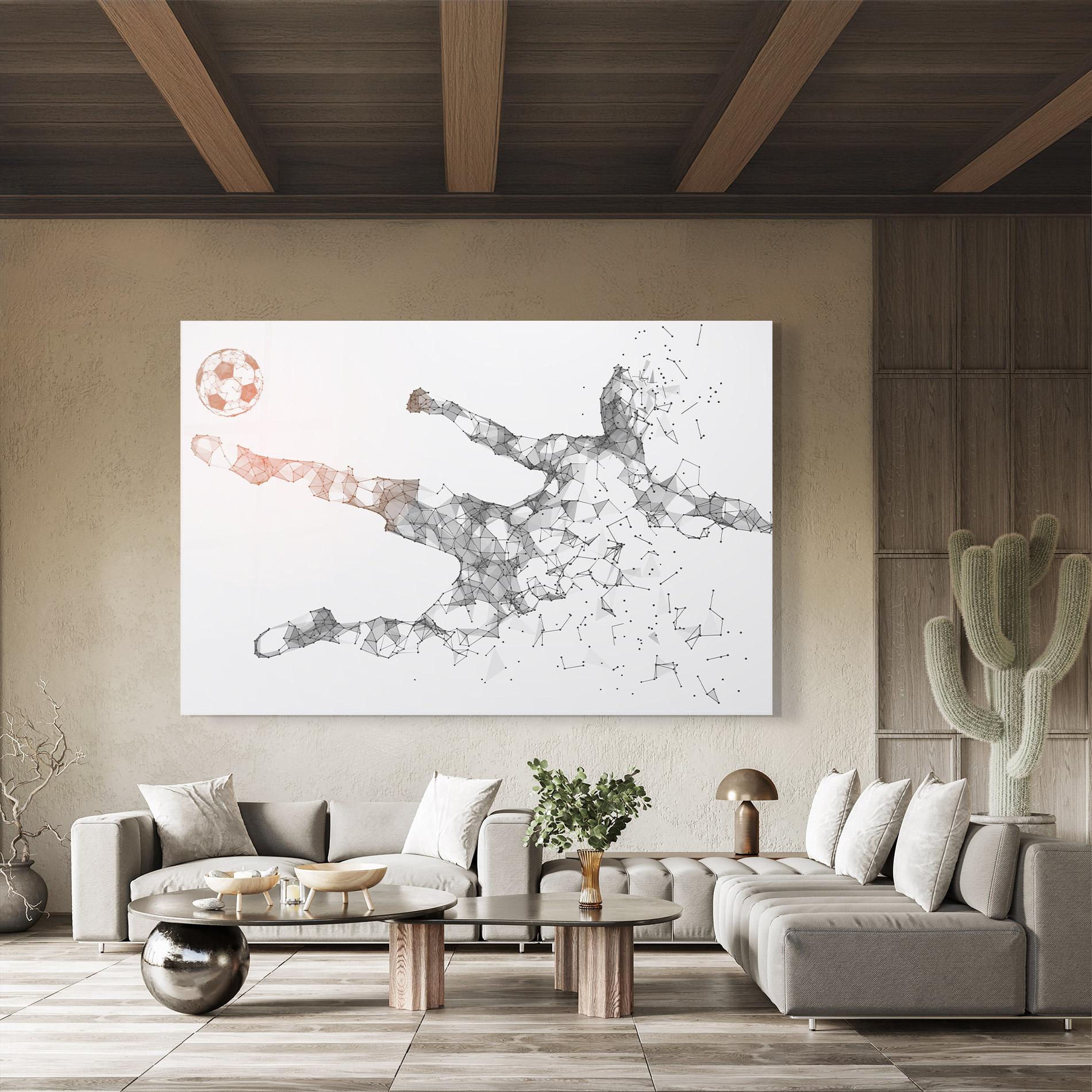 Glasbild Football Orange Ball mockup 8