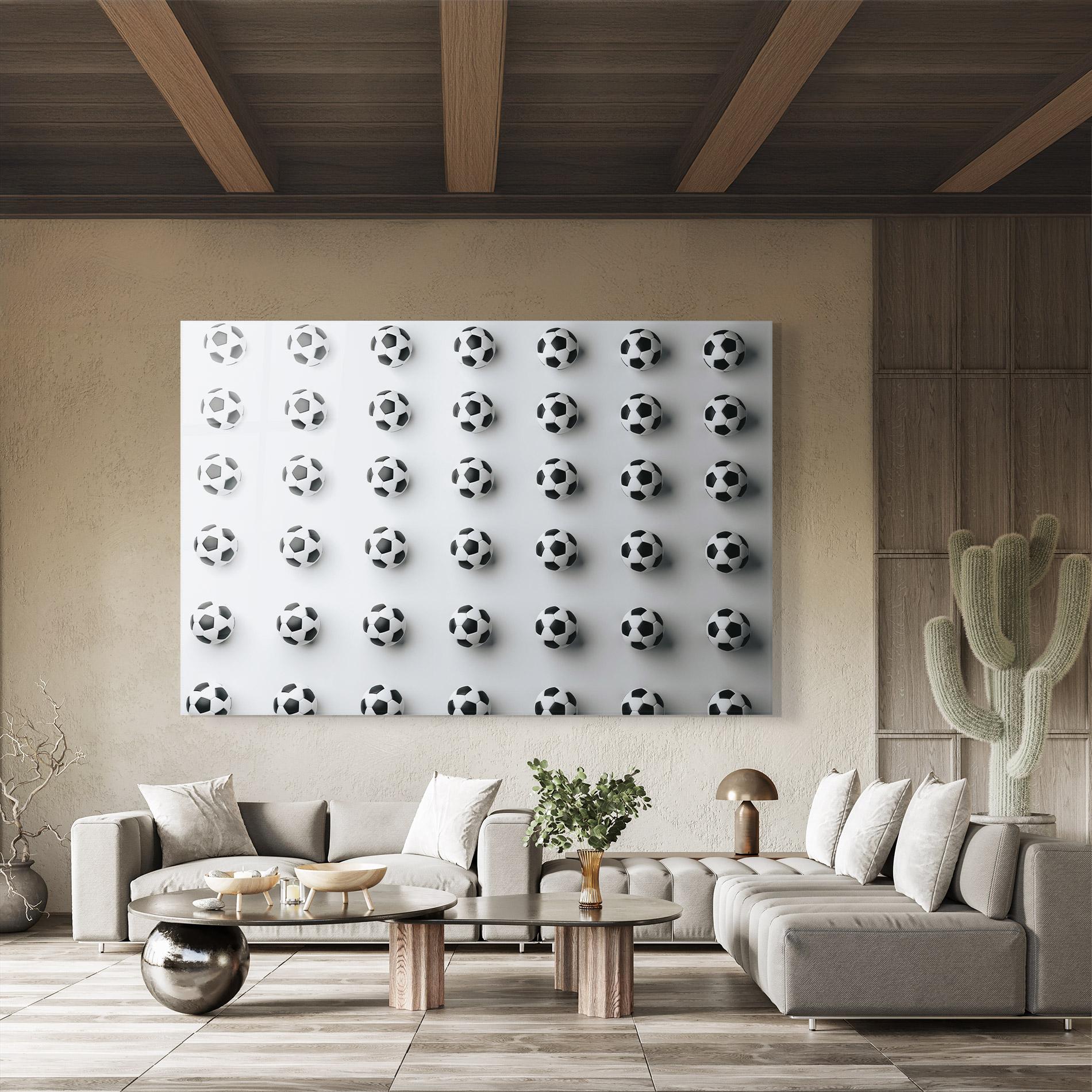 Glasbild Football Pattern mockup 8