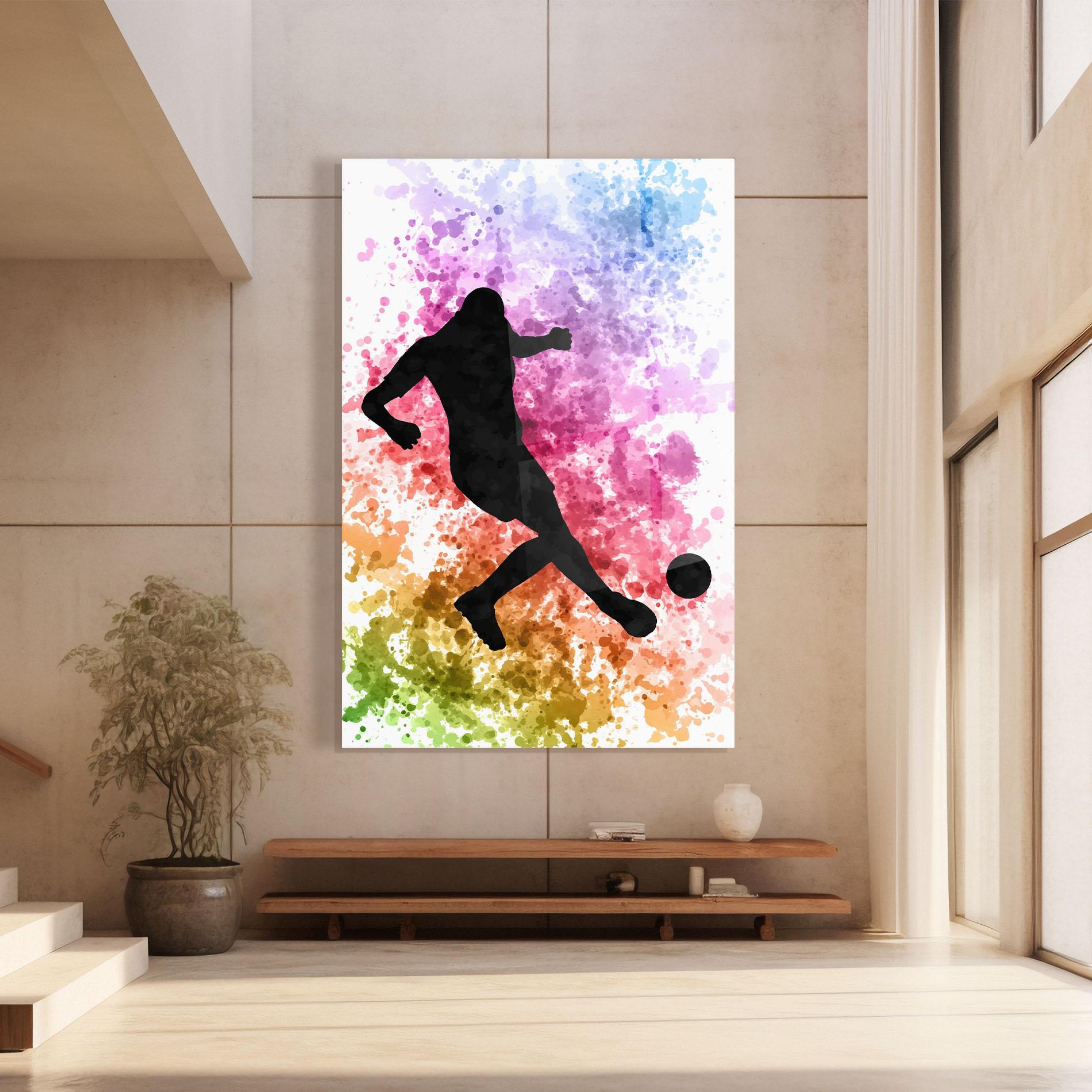Glasbild Colorful Art Football mockup 8