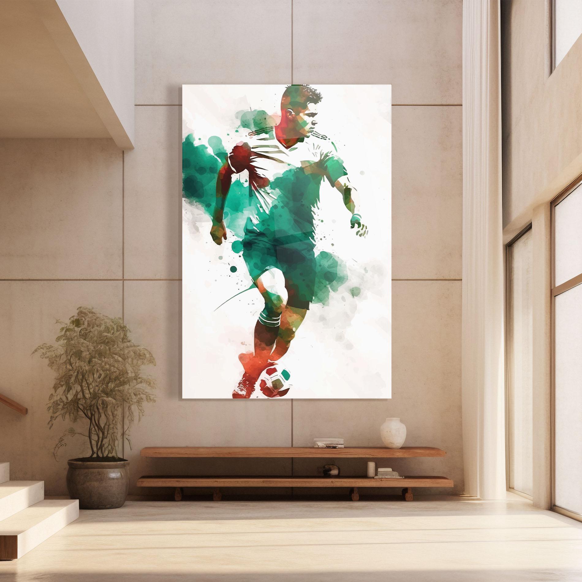 Glasbild Green Football mockup 8