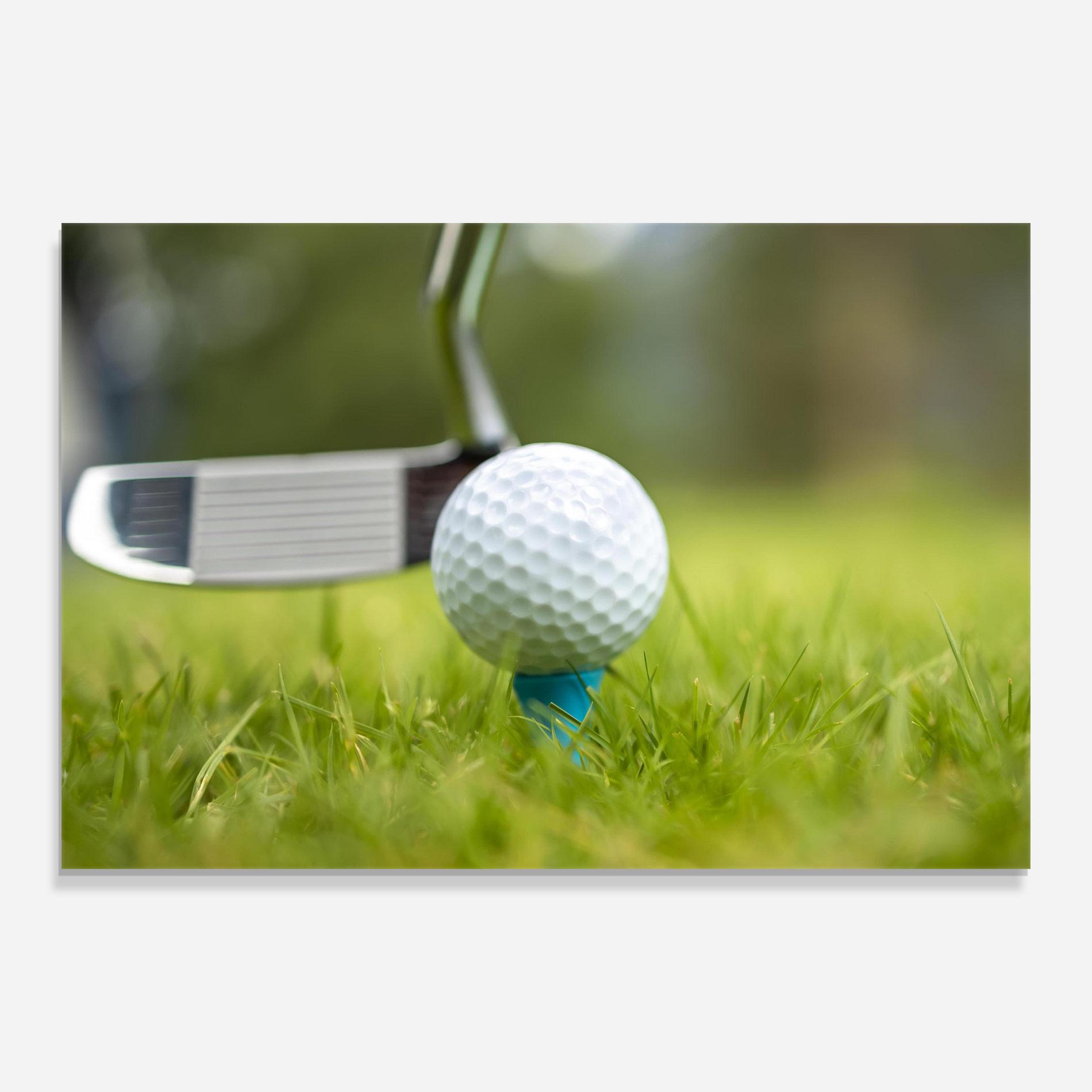 Glasbild Golf Ball Tee mockup 0