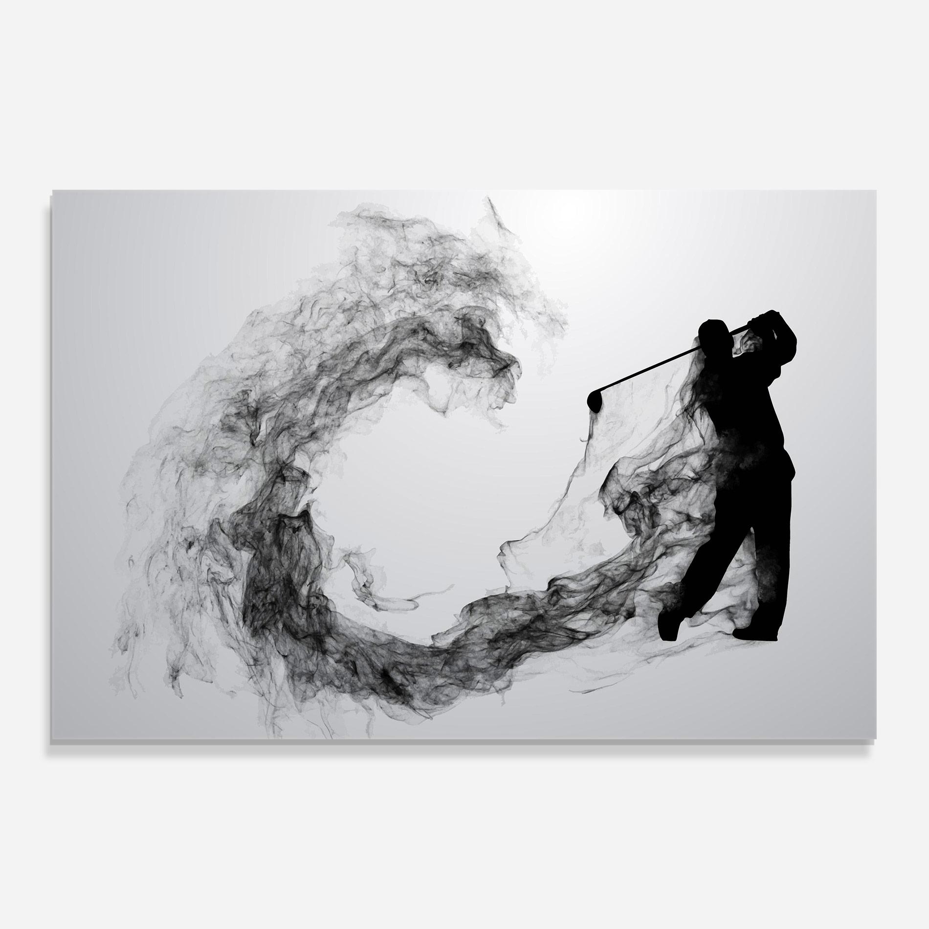 Glasbild Golf Smoke mockup 0