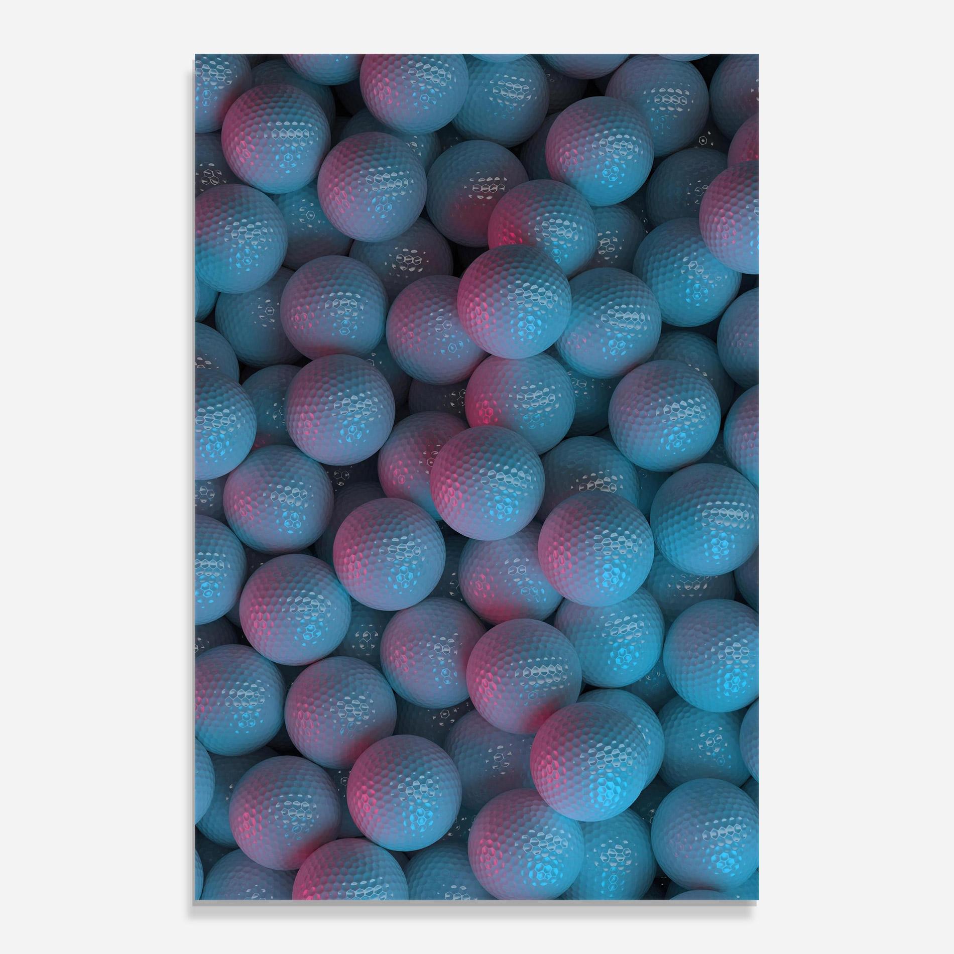 Glasbild Blue Light Golf Ball mockup 0