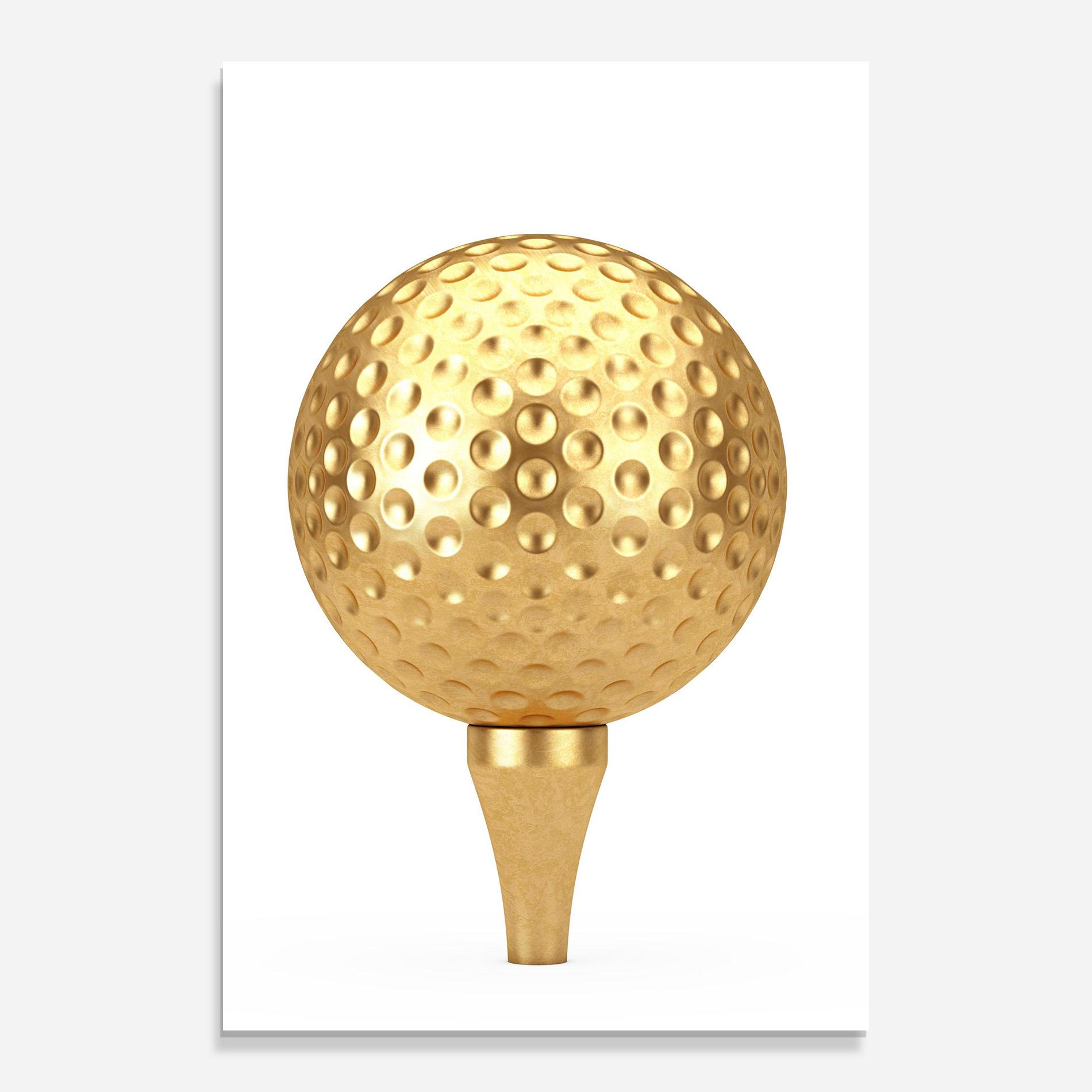 Glasbild Golden Golf Ball mockup 0