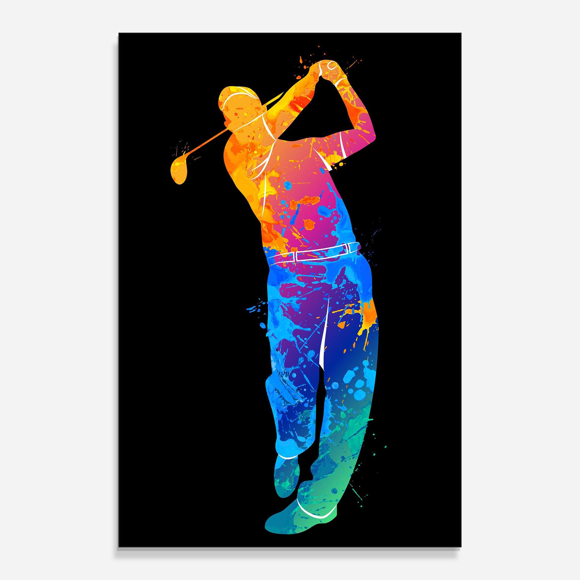 Glasbild Golf Color Art mockup 0