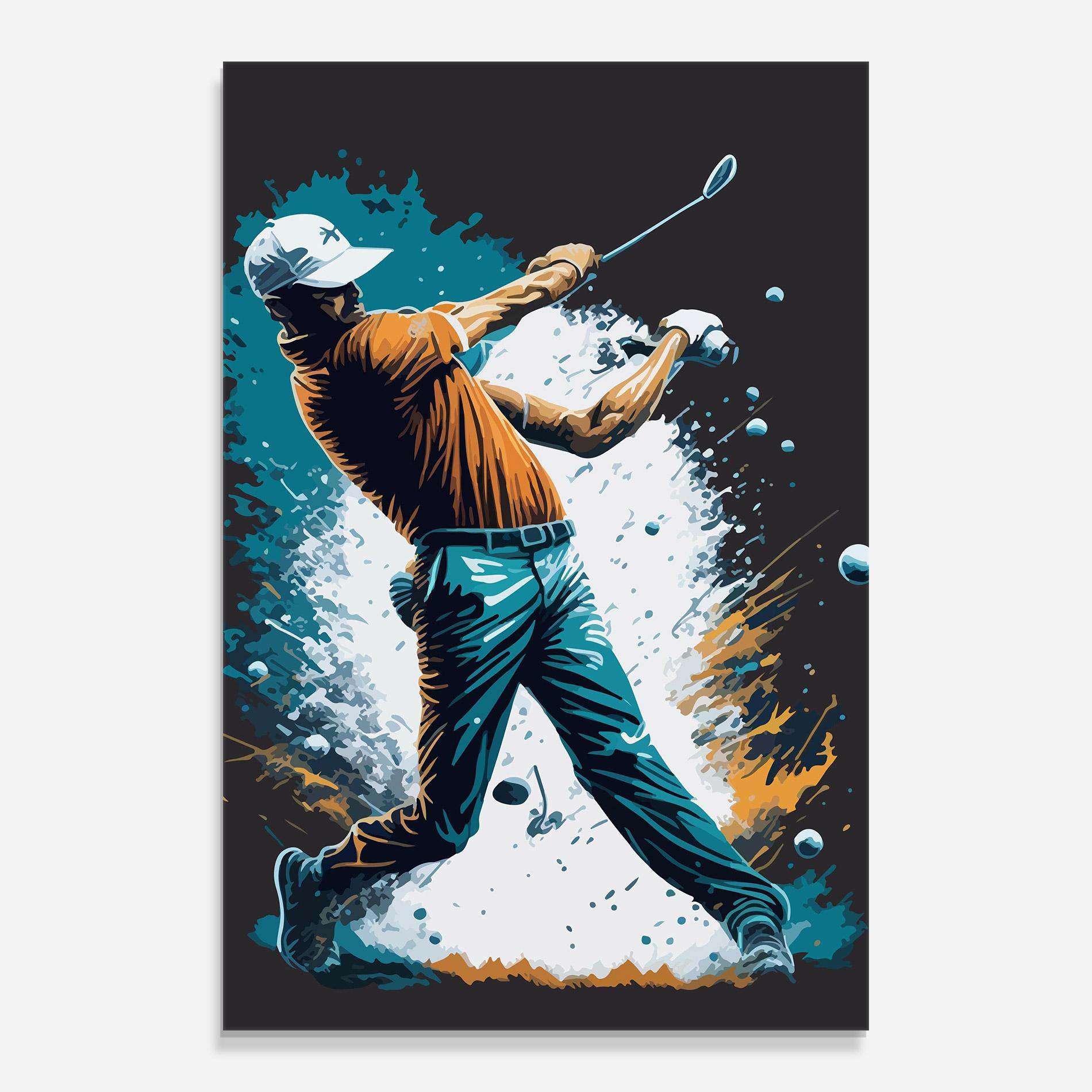 Glasbild Golf On Grey mockup 0